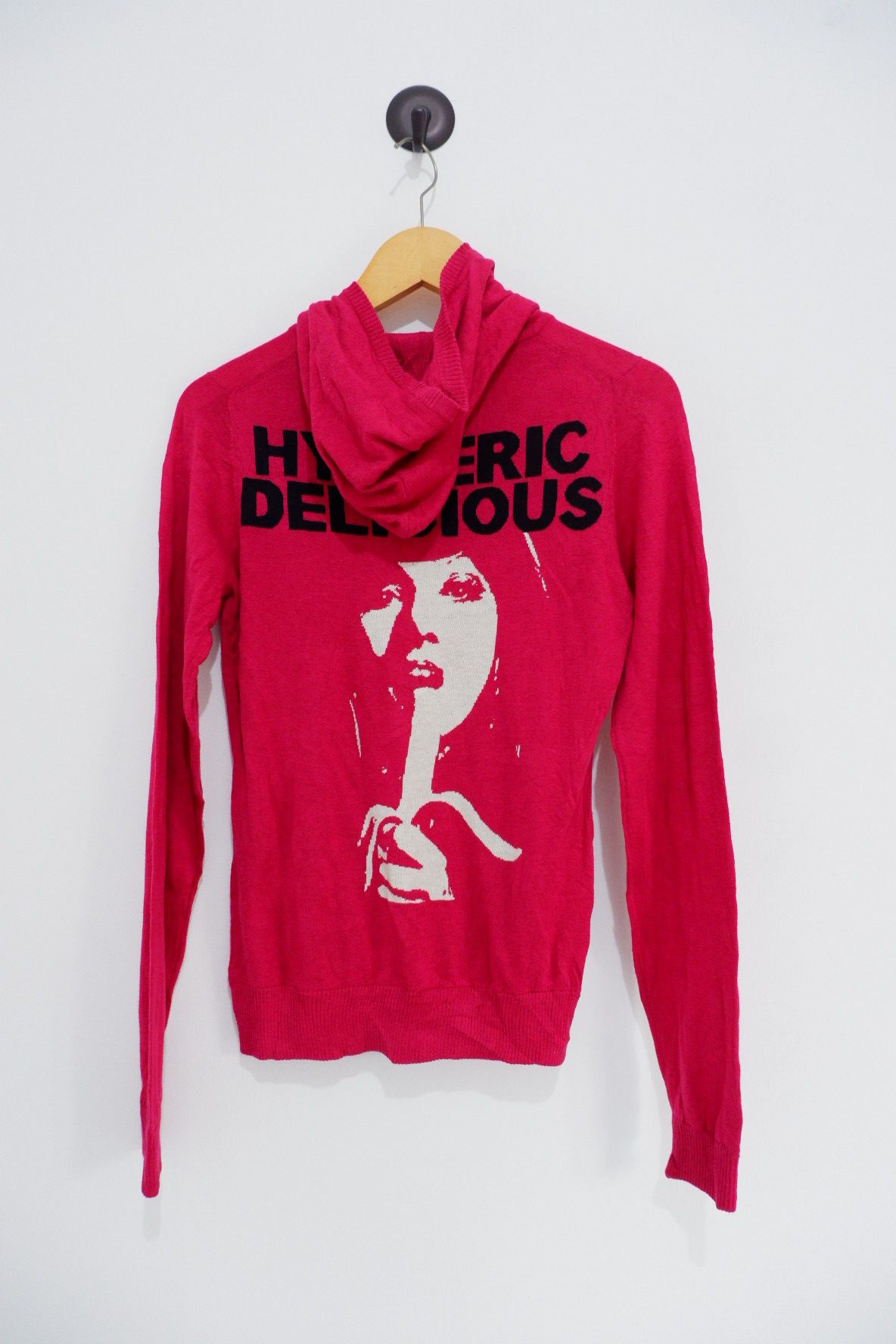 Pre-owned Hysteric Glamour Vintage Hysteric Delicious Girl Knitted Hoodie In Red