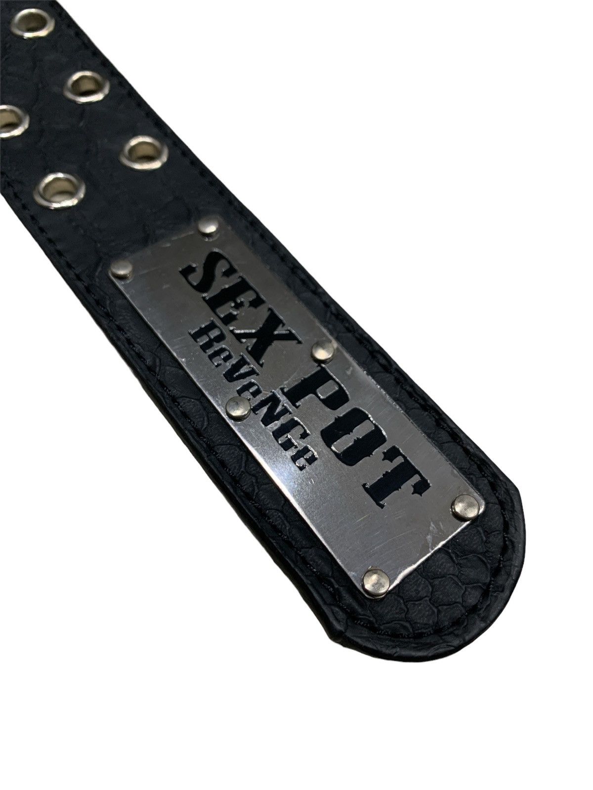 Japanese Brand SEX POT REVENGE SKULLS STUDDED RINGS PUNK BELT Size 36 - 4 Thumbnail