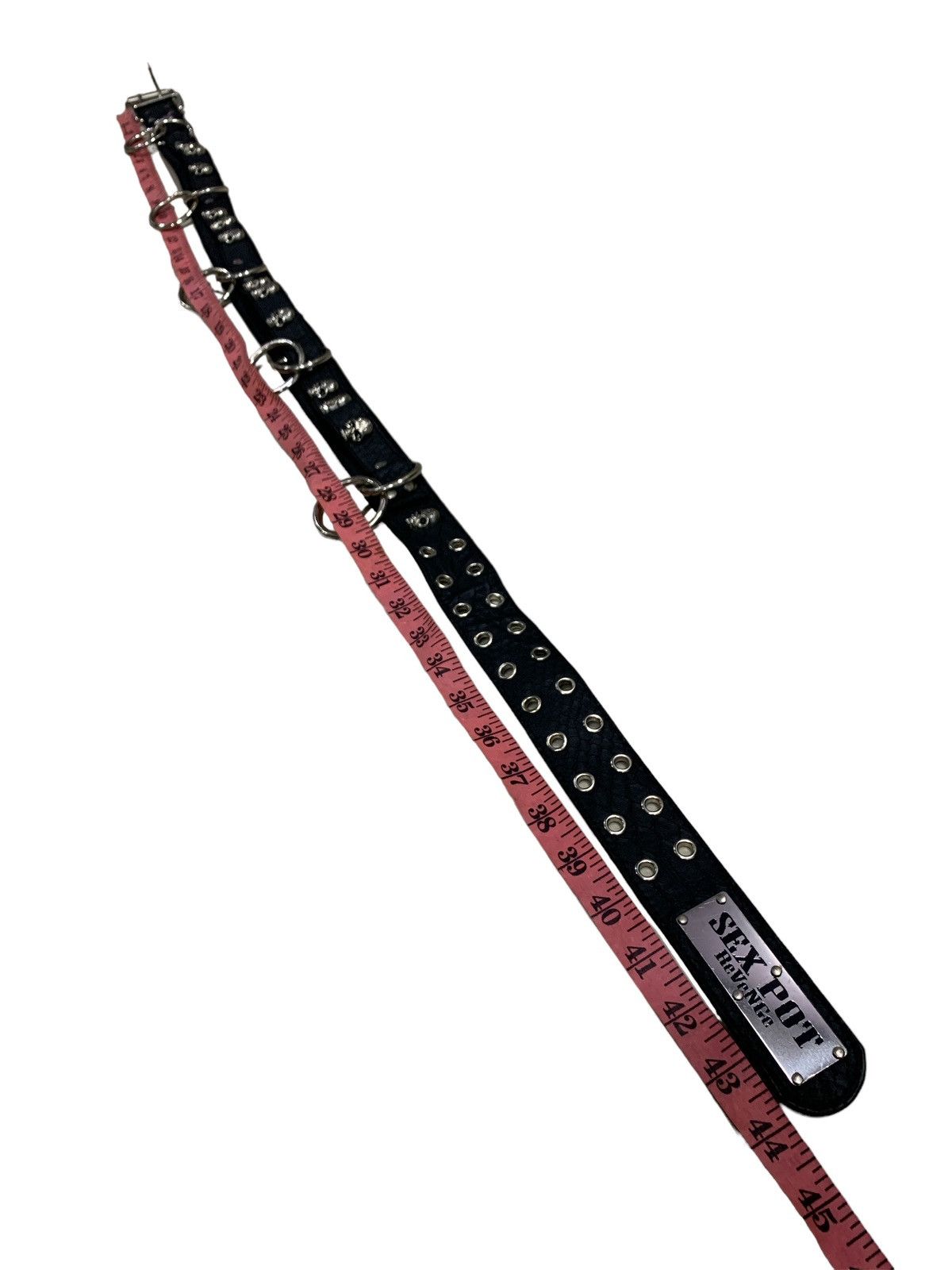 Japanese Brand SEX POT REVENGE SKULLS STUDDED RINGS PUNK BELT Size 36 - 6 Thumbnail