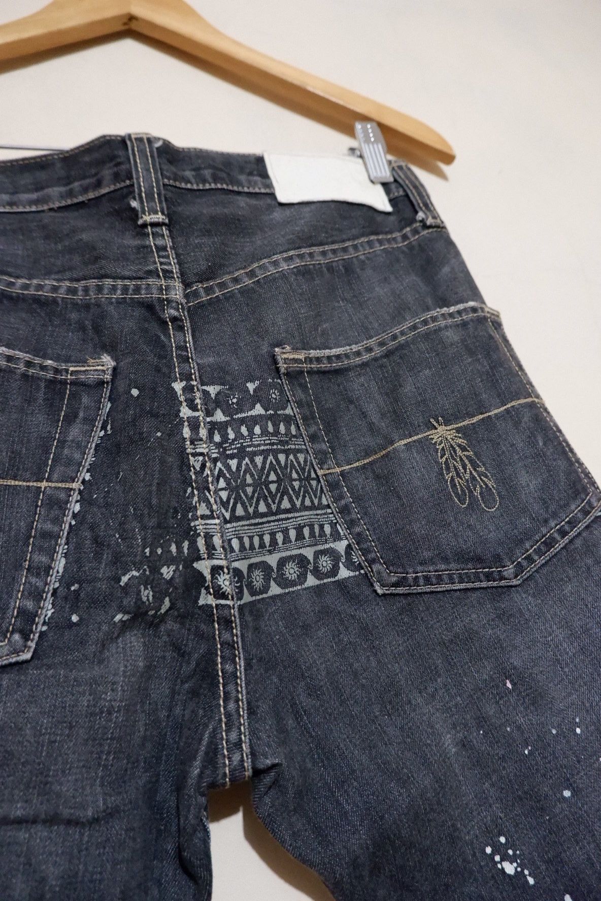 If Six Was Nine Vintage Zunis Distressed Ripped Selvedge Denim Size US 30 / EU 46 - 6 Thumbnail