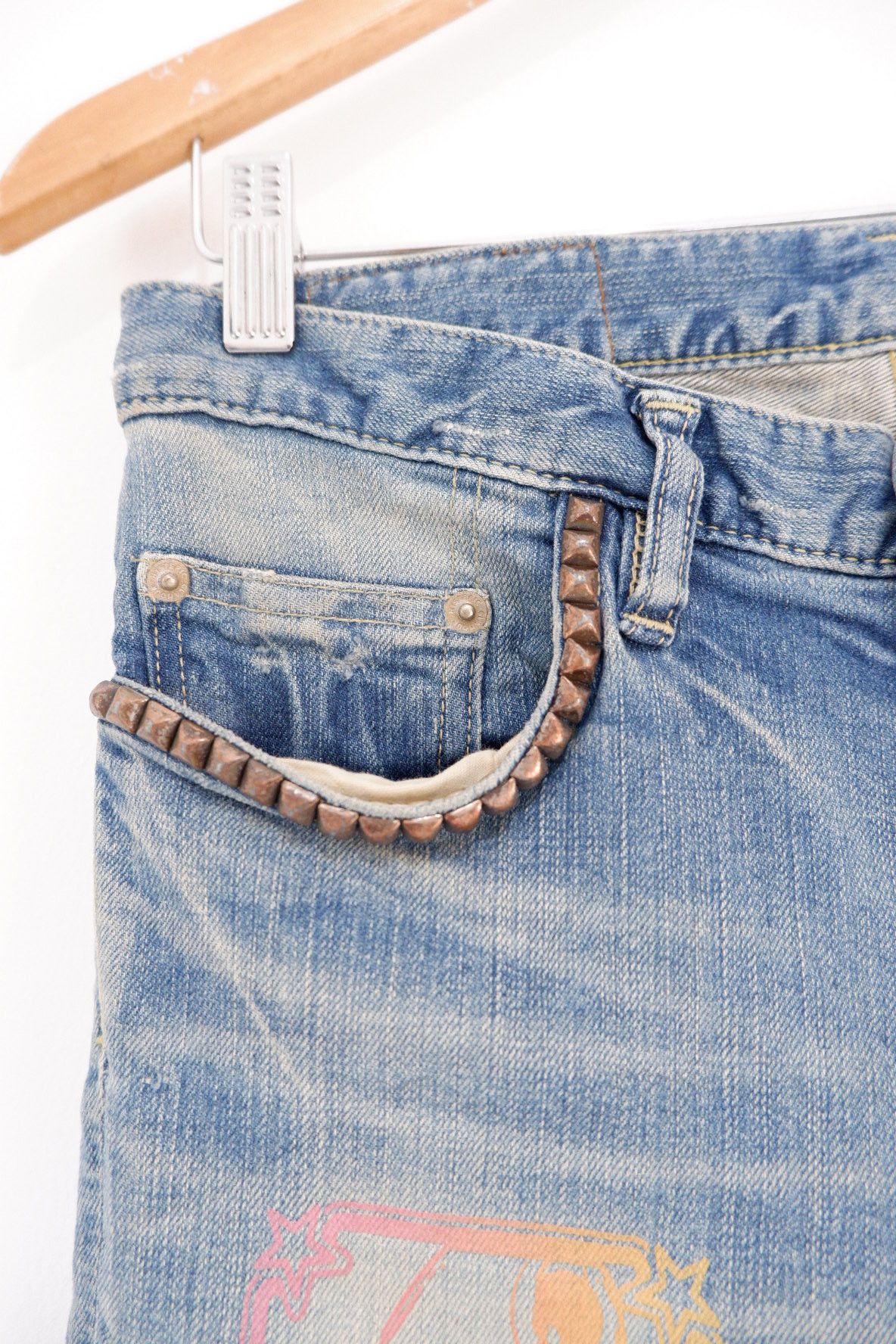 Hysteric Glamour Search And Destroy Studded Printed Denim Size US 28 / EU 44 - 7 Thumbnail
