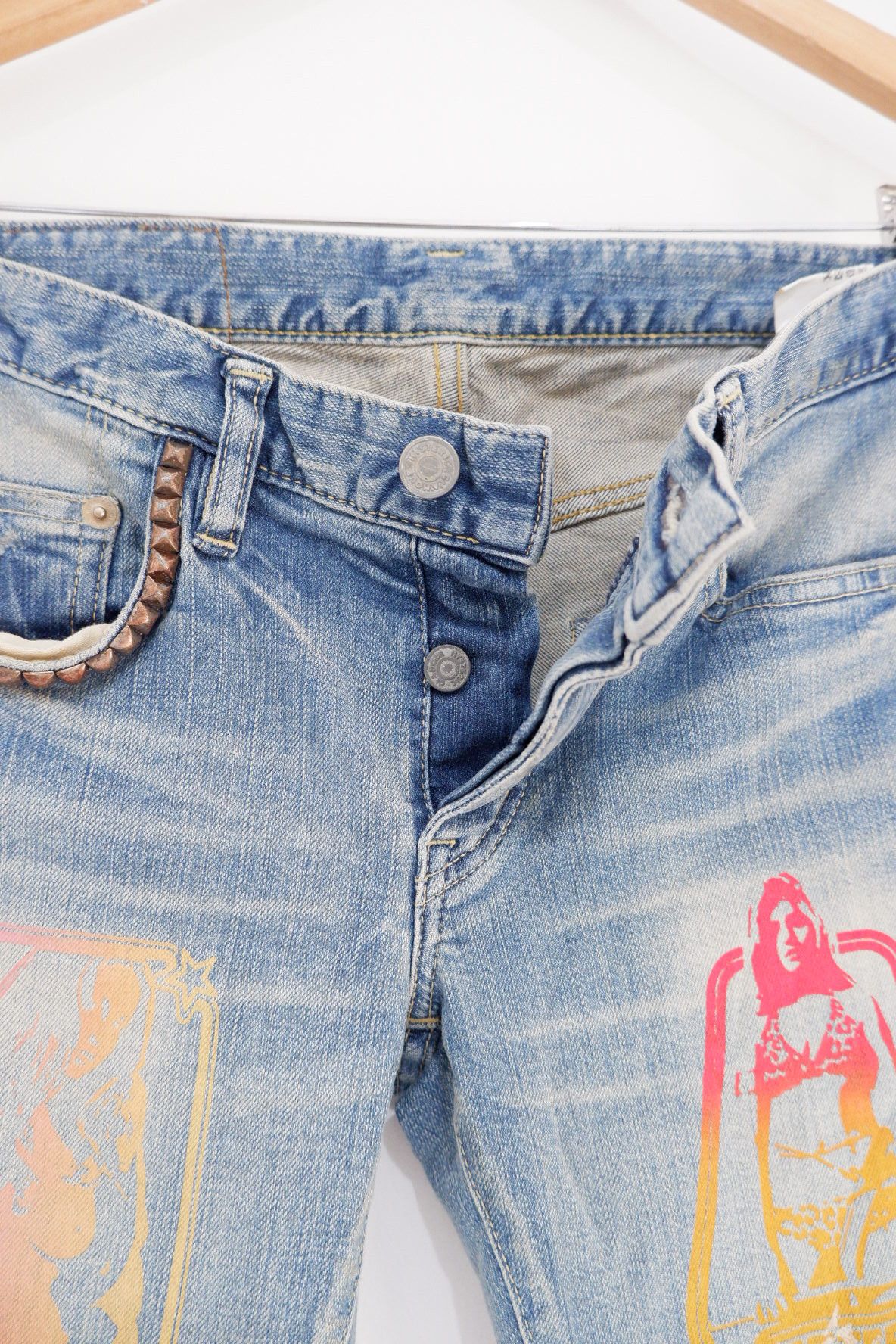 Hysteric Glamour Search And Destroy Studded Printed Denim Size US 28 / EU 44 - 6 Thumbnail