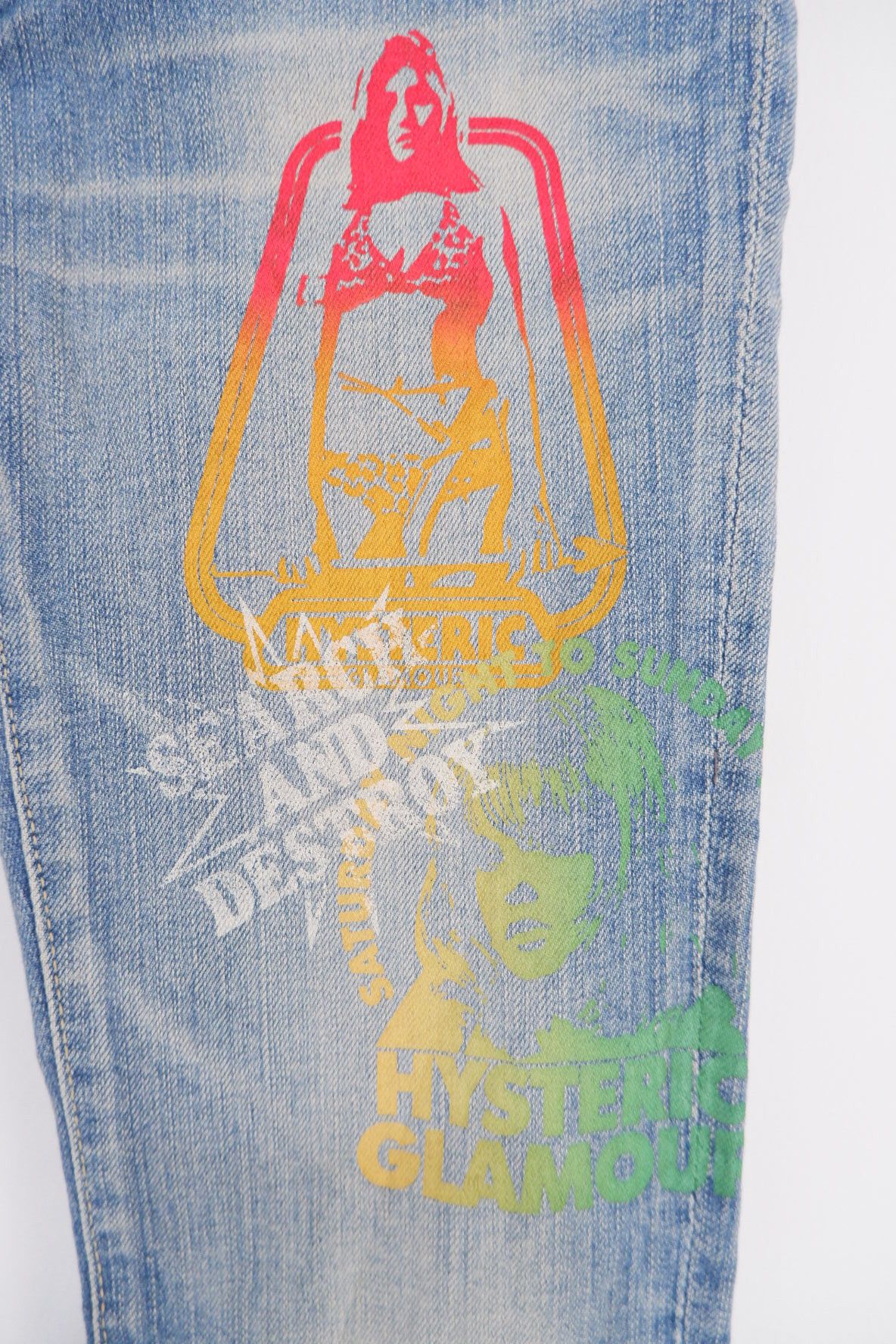 Hysteric Glamour Search And Destroy Studded Printed Denim Size US 28 / EU 44 - 4 Thumbnail