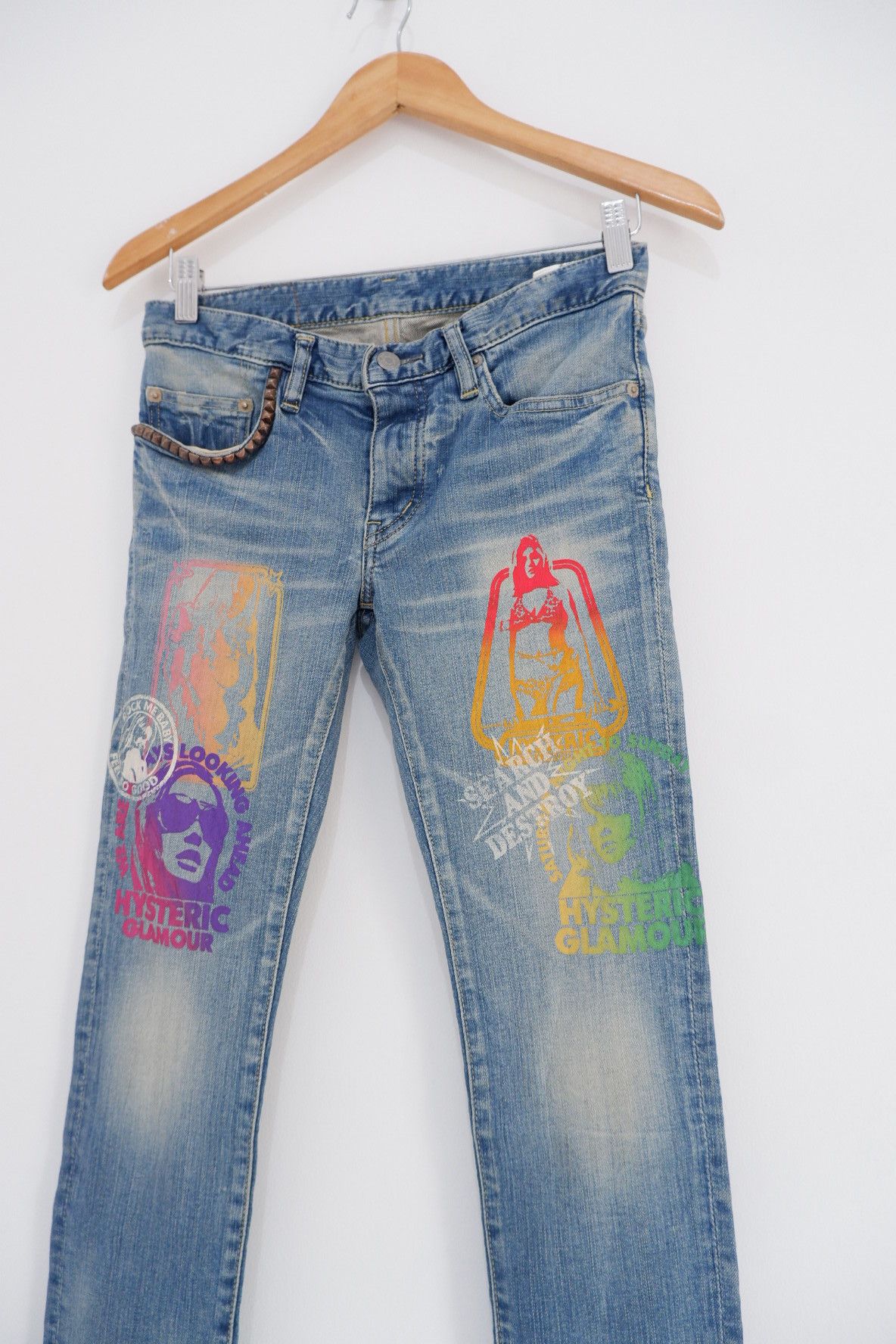 Hysteric Glamour Search And Destroy Studded Printed Denim Size US 28 / EU 44 - 3 Thumbnail