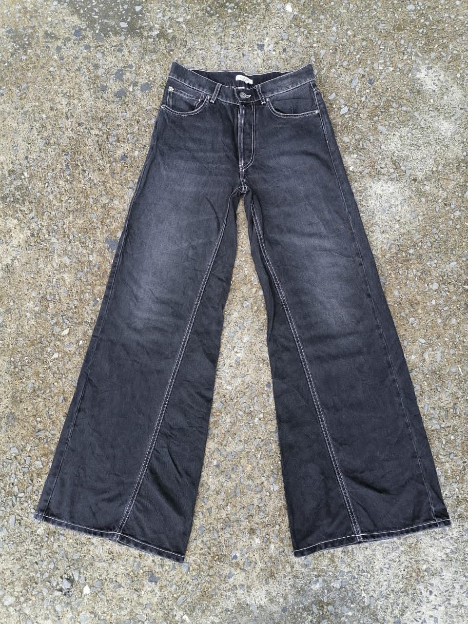 Designer Ganni Wide Leg Rienzi Denim Jeans | Grailed