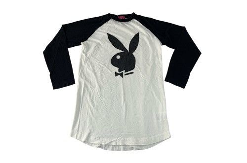 Playboy 90s Playboy Bunny Head Raglan 3/4 Quarter Big Logo Tee Size US S / EU 44-46 / 1 - 1 Thumbnail