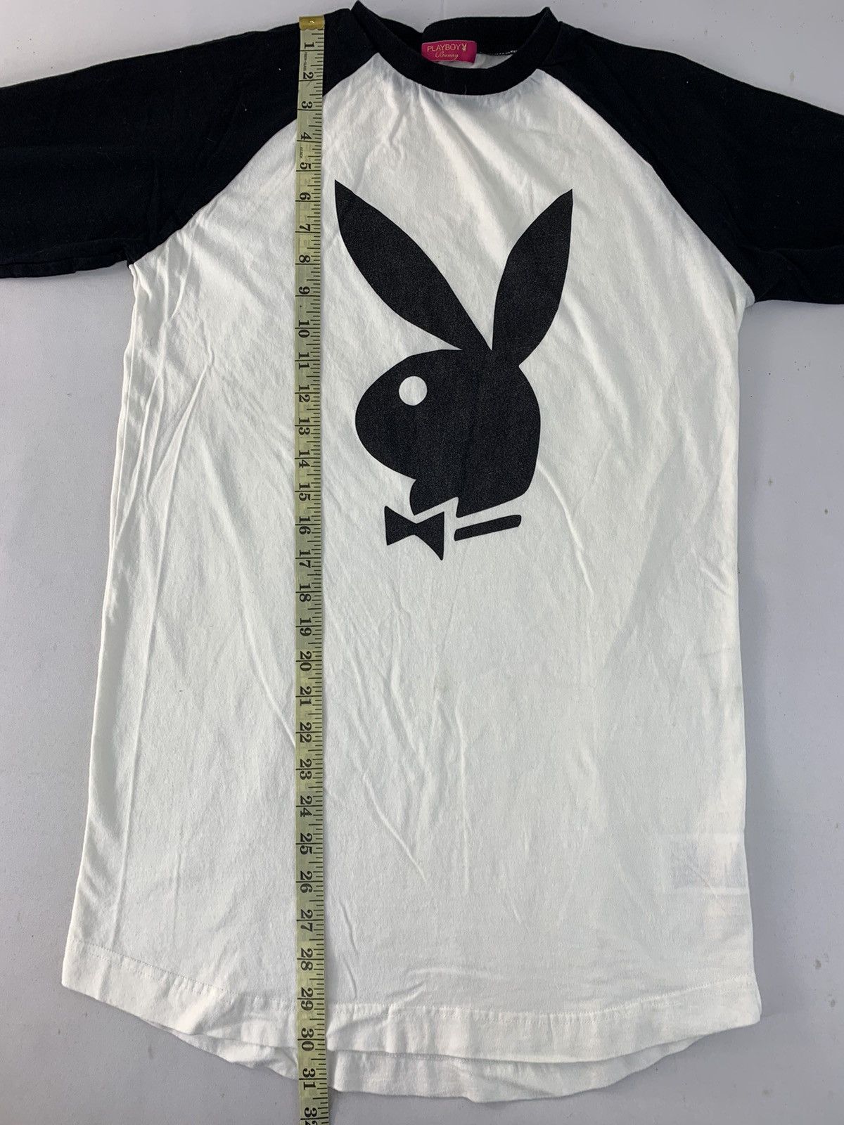 Playboy 90s Playboy Bunny Head Raglan 3/4 Quarter Big Logo Tee Size US S / EU 44-46 / 1 - 7 Thumbnail