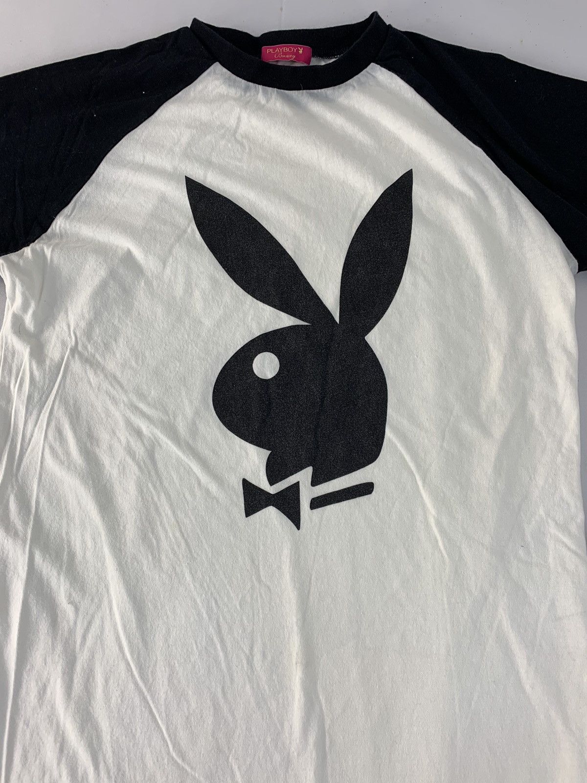 Playboy 90s Playboy Bunny Head Raglan 3/4 Quarter Big Logo Tee Size US S / EU 44-46 / 1 - 3 Thumbnail