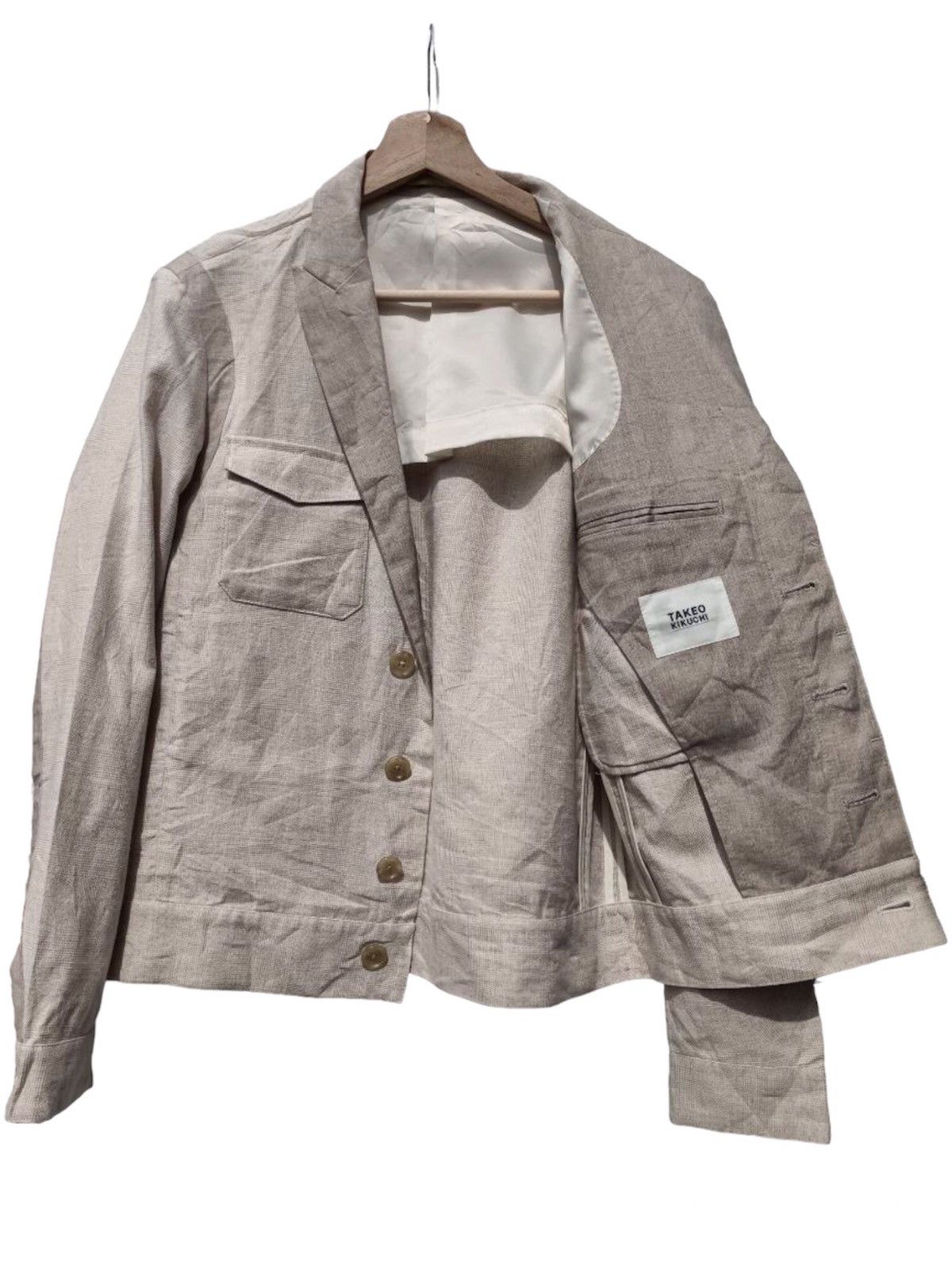 Designer × Japanese Brand × Takeo Kikuchi Takeo Kikuchi Linen Jacket Size 2 Size US M / EU 48-50 / 2 - 2 Thumbnail