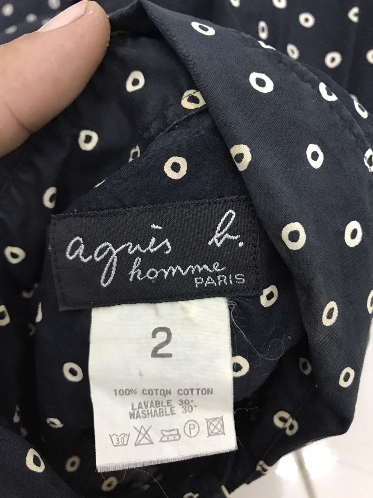 agnes b. Made In Japan Agnes B. Homme Paris Polka Dot Design Shirt Size US M / EU 48-50 / 2 - 5 Thumbnail