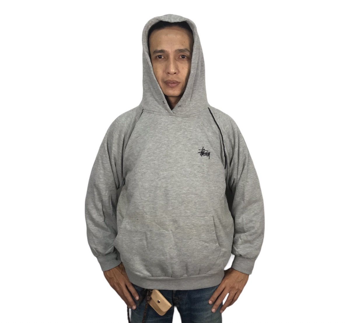 Stussy × Vintage Vintage small embroidered logo hoodie pullover Size US L / EU 52-54 / 3 - 10 Thumbnail