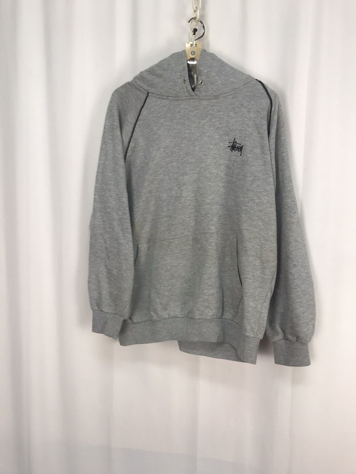 Stussy × Vintage Vintage small embroidered logo hoodie pullover Size US L / EU 52-54 / 3 - 7 Thumbnail