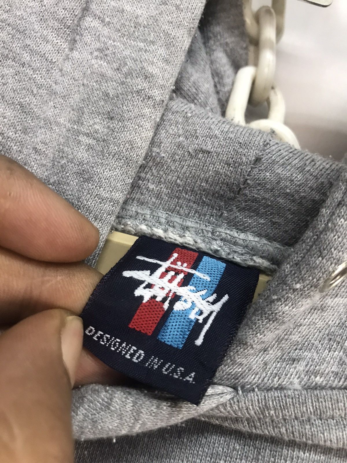 Stussy × Vintage Vintage small embroidered logo hoodie pullover Size US L / EU 52-54 / 3 - 4 Thumbnail