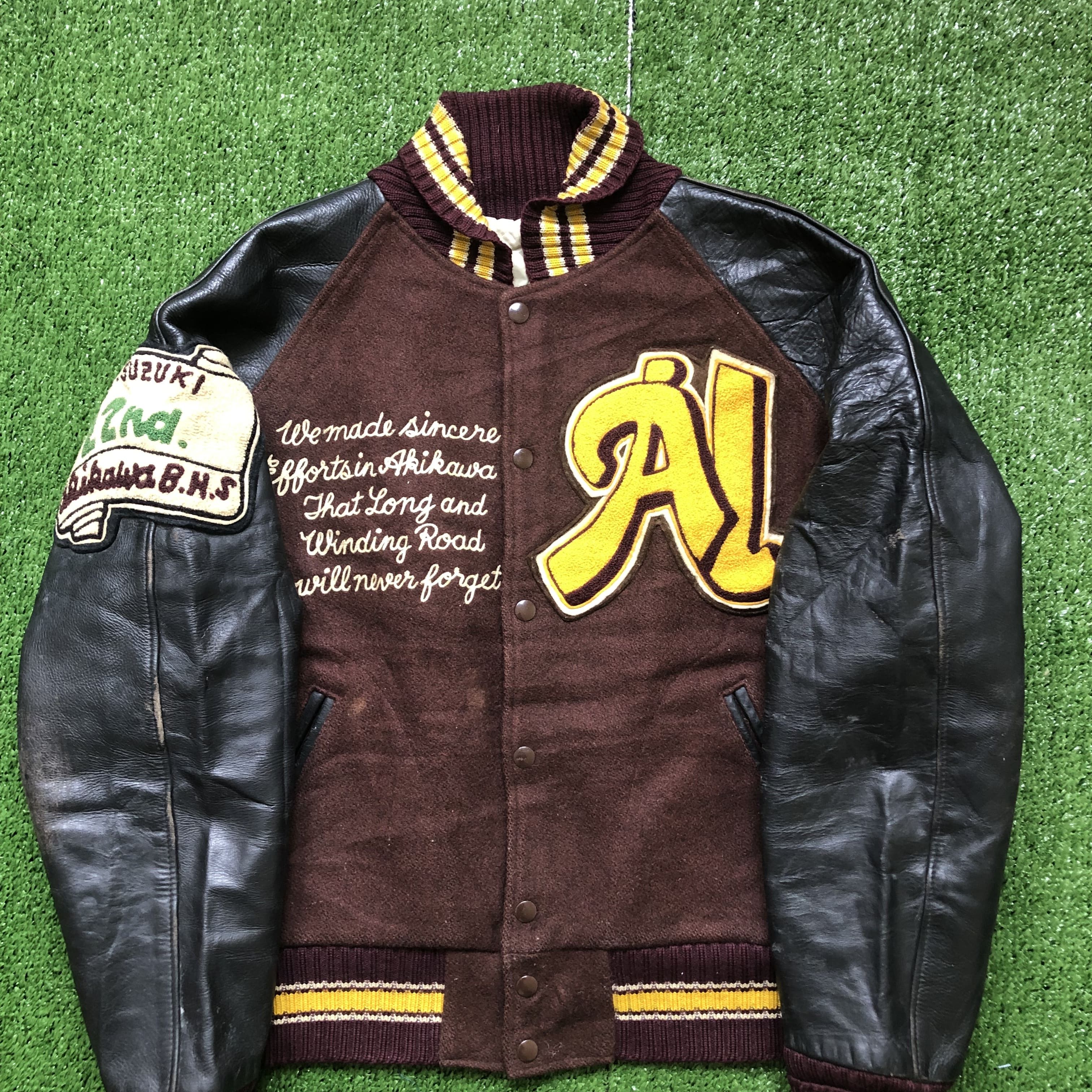 Vintage Vintage AI Leather Sleeves Letterman Varsity Jacket Size US M / EU 48-50 / 2 - 2 Thumbnail