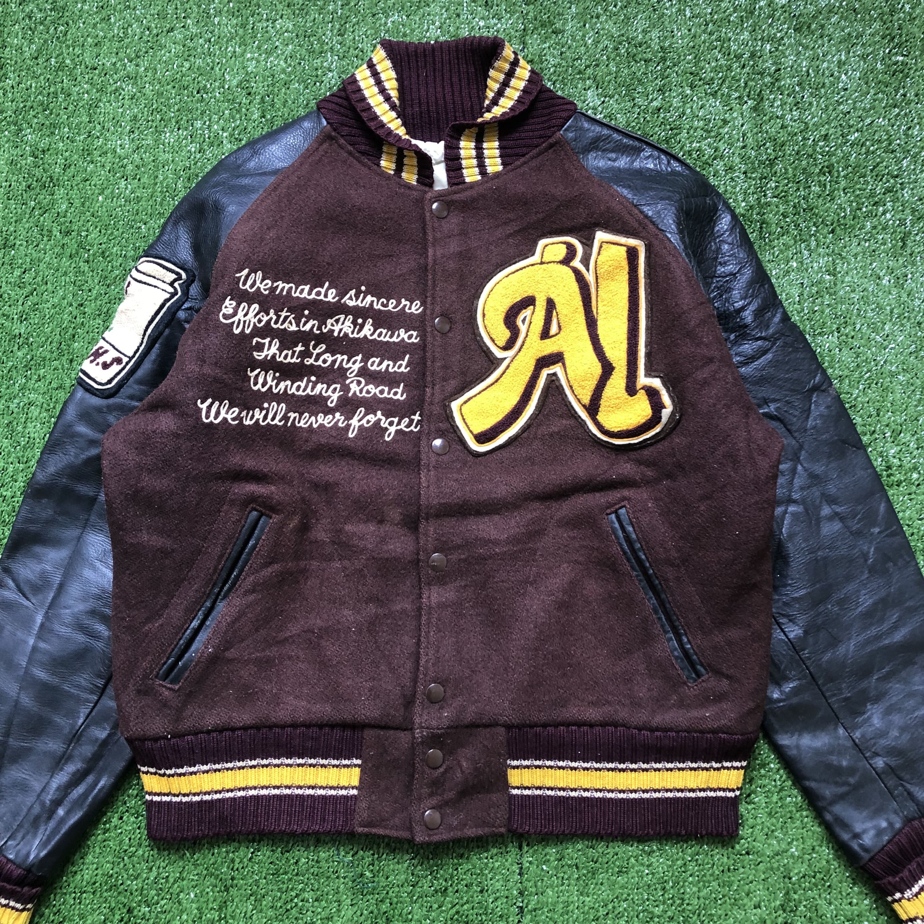 Vintage Vintage AI Leather Sleeves Letterman Varsity Jacket Size US M / EU 48-50 / 2 - 4 Thumbnail