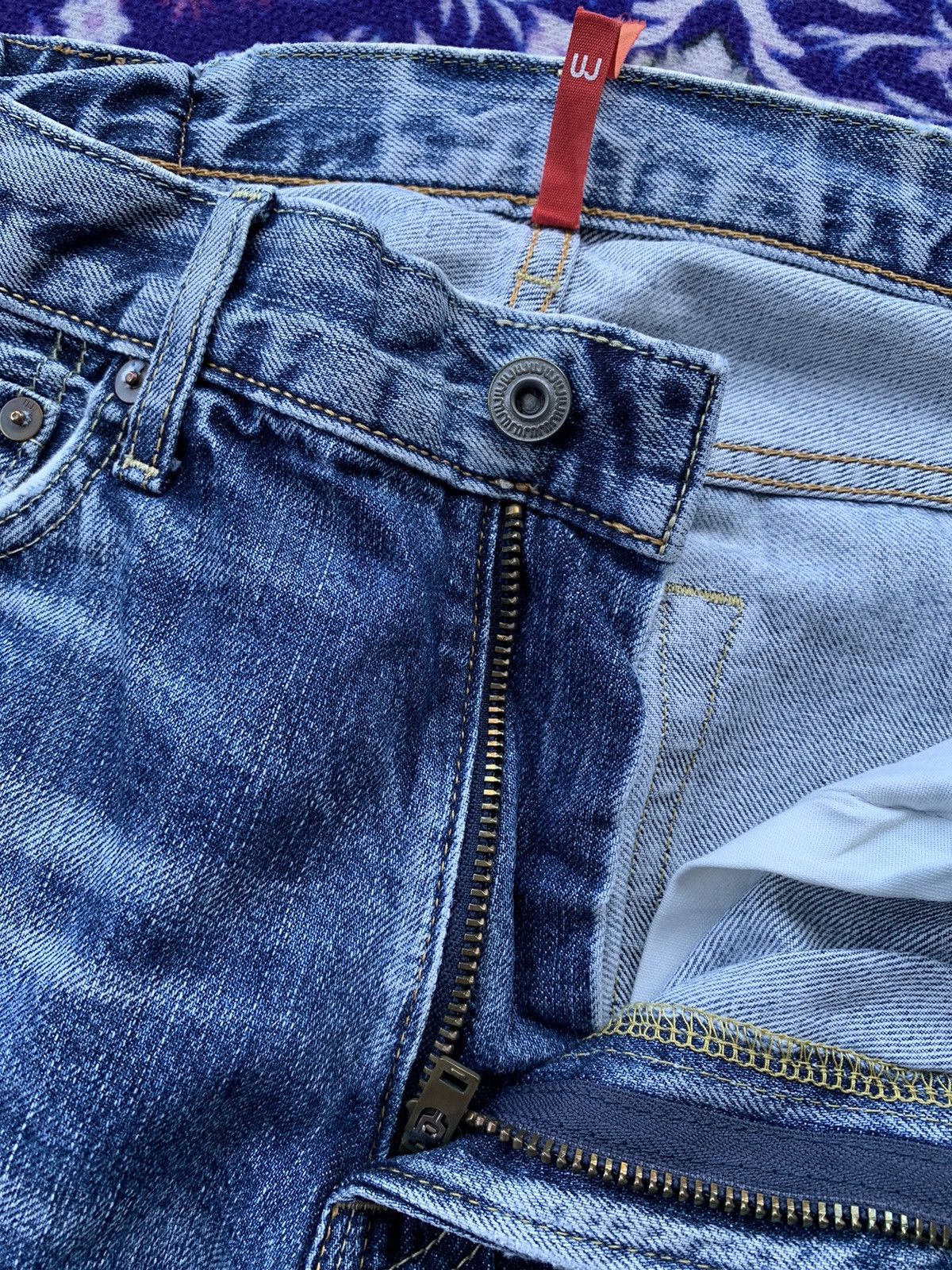Japanese Brand Uniqlo UJ Faded Wash Denim Size US 33 - 3 Thumbnail
