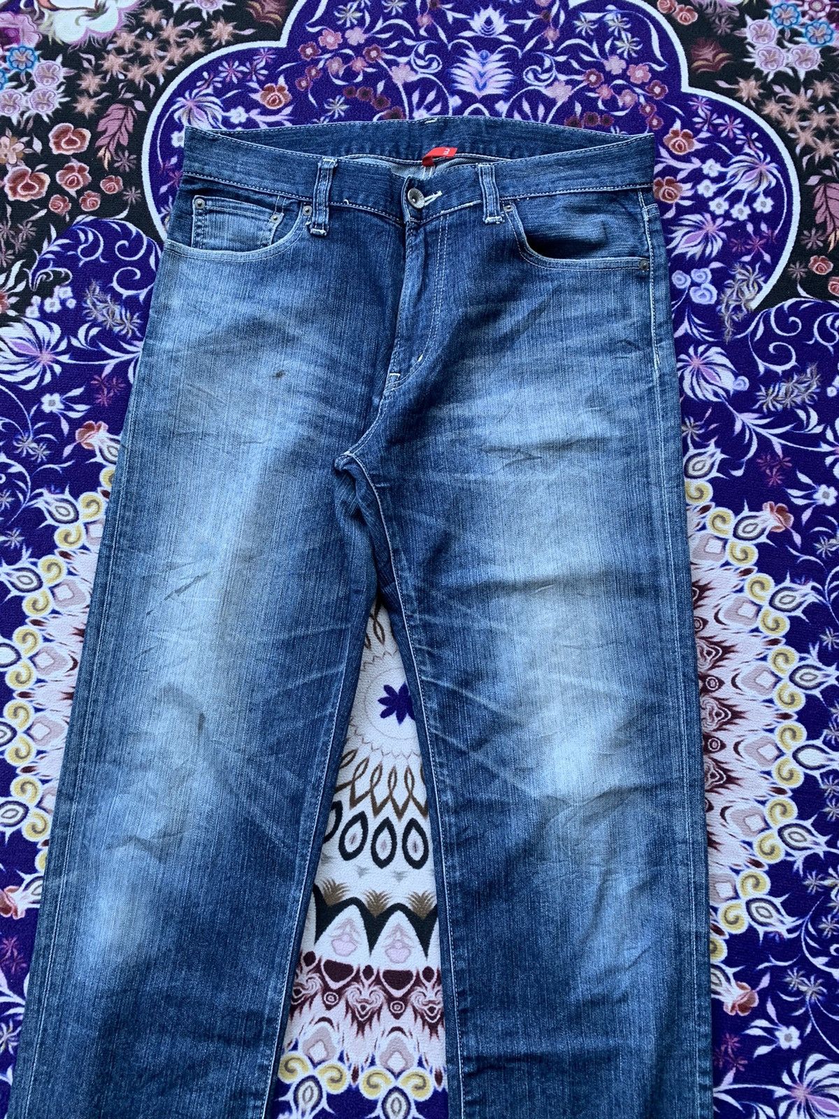 Japanese Brand Uniqlo UJ Faded Wash Denim Size US 36 / EU 52 - 2 Thumbnail