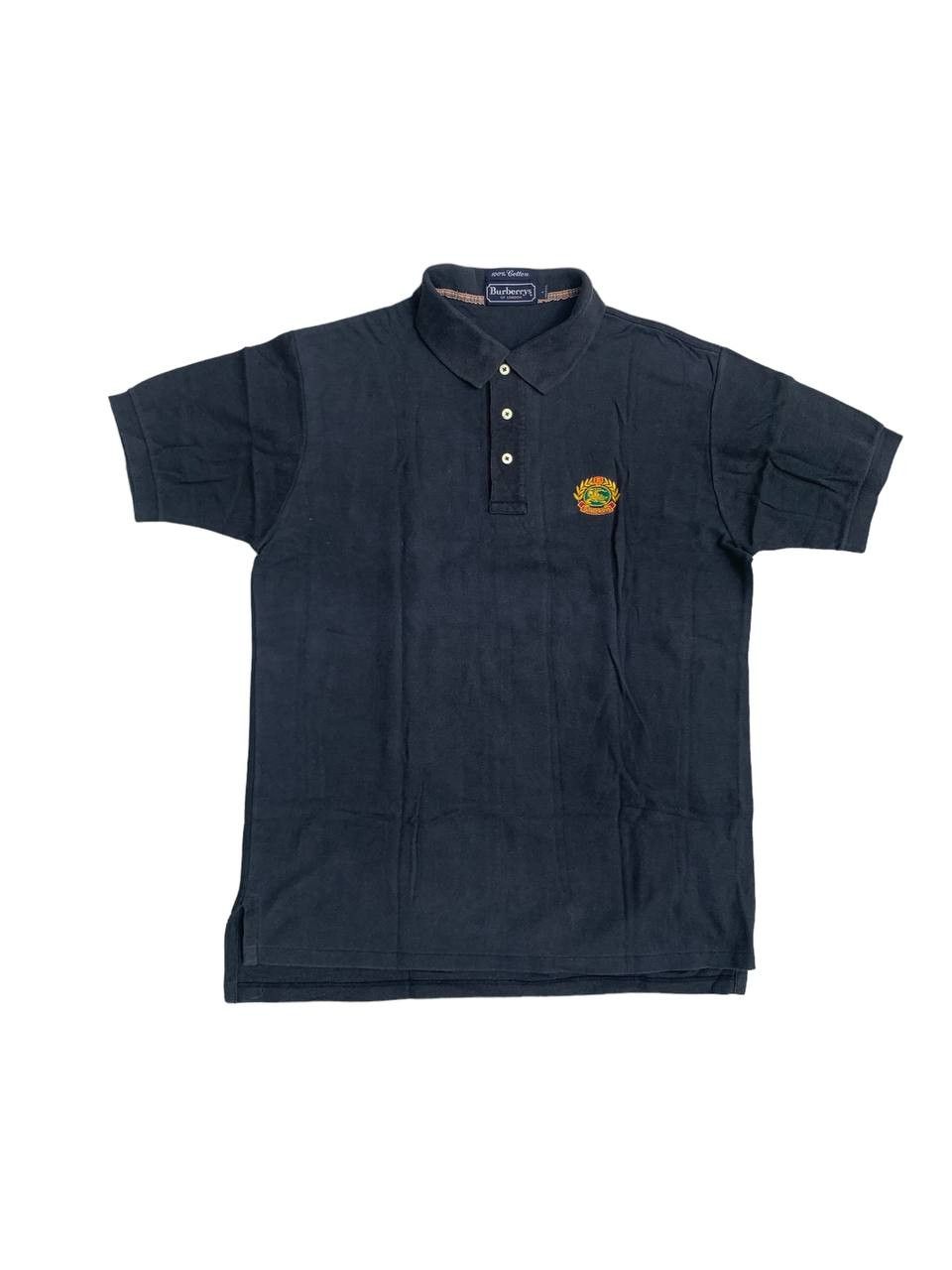 image of Burberrys Crest Logo Polo Shirt in Faded Black, Men's (Size Large)