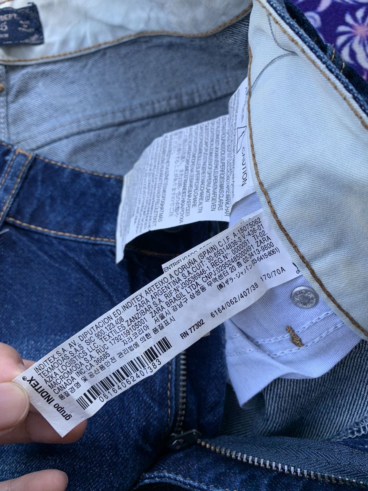 Designer Zara Faded Wash Denim Size US 33 - 7 Thumbnail