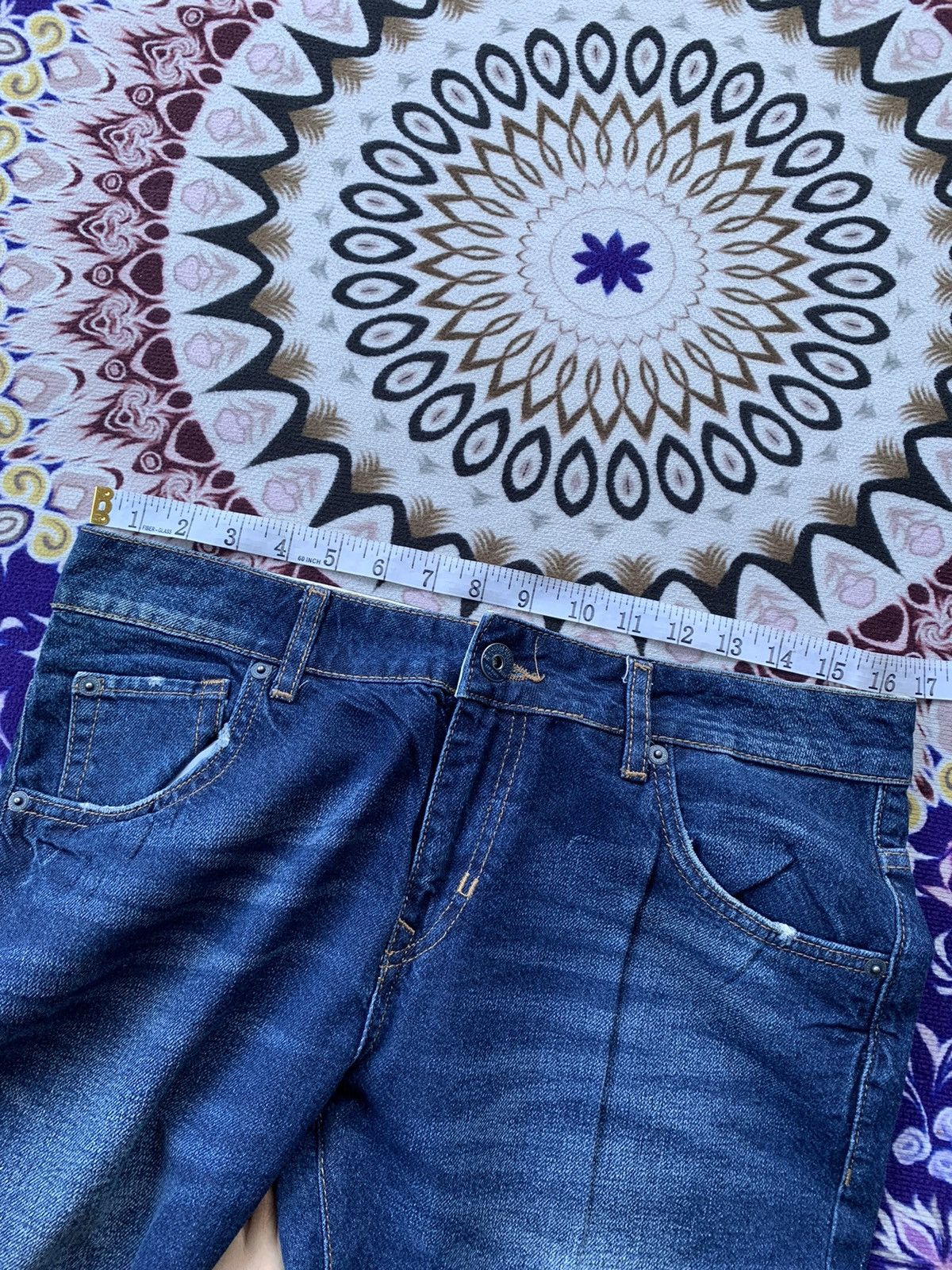 Designer Zara Faded Wash Denim Size US 33 - 14 Thumbnail