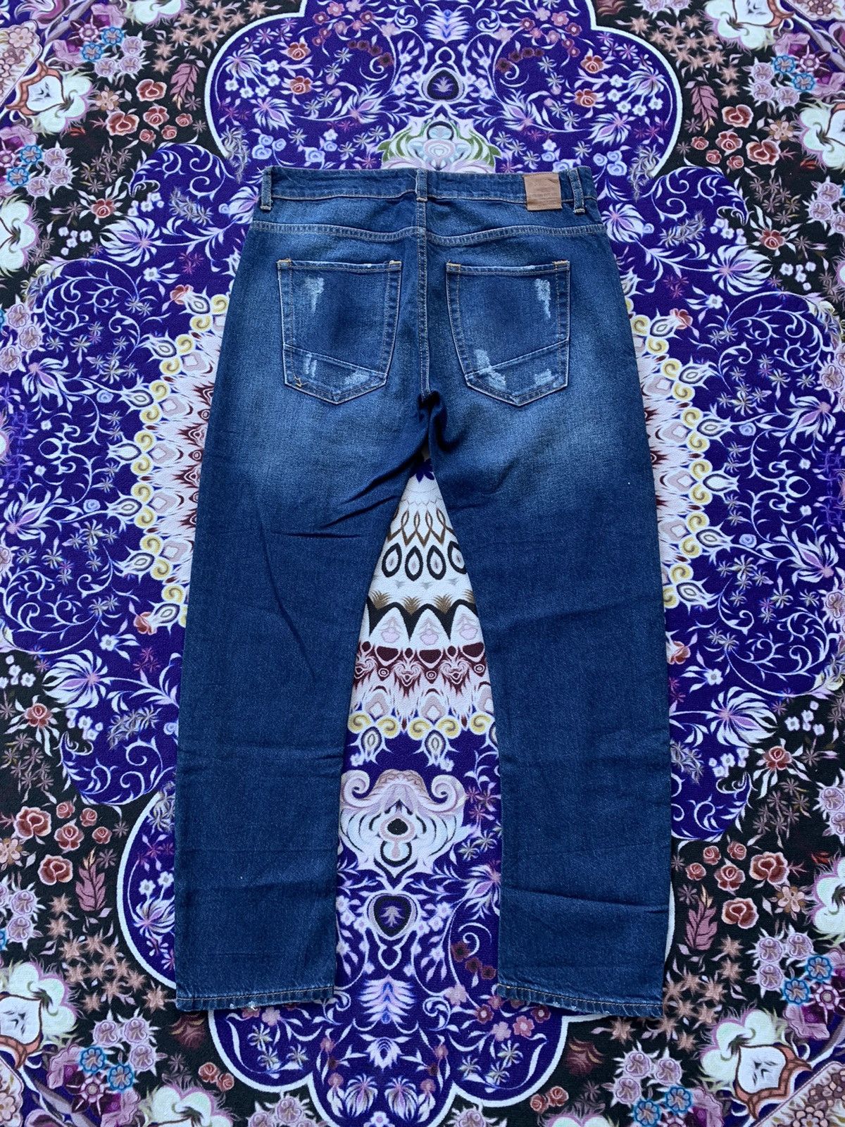 Designer Zara Faded Wash Denim Size US 33 - 9 Thumbnail