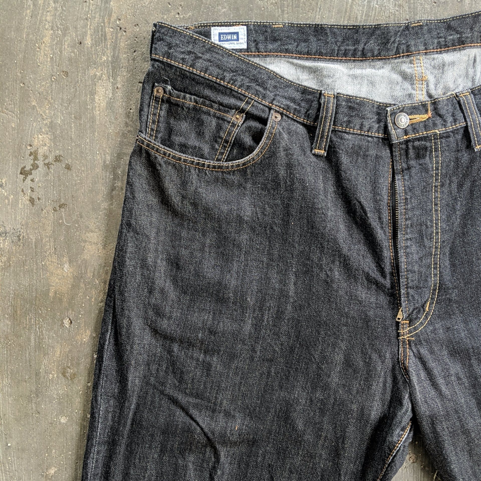 Japanese Brand Vintage Edwin Black Japan Trousers Denim Jean Pant Size US 44 / EU 60 - 3 Thumbnail