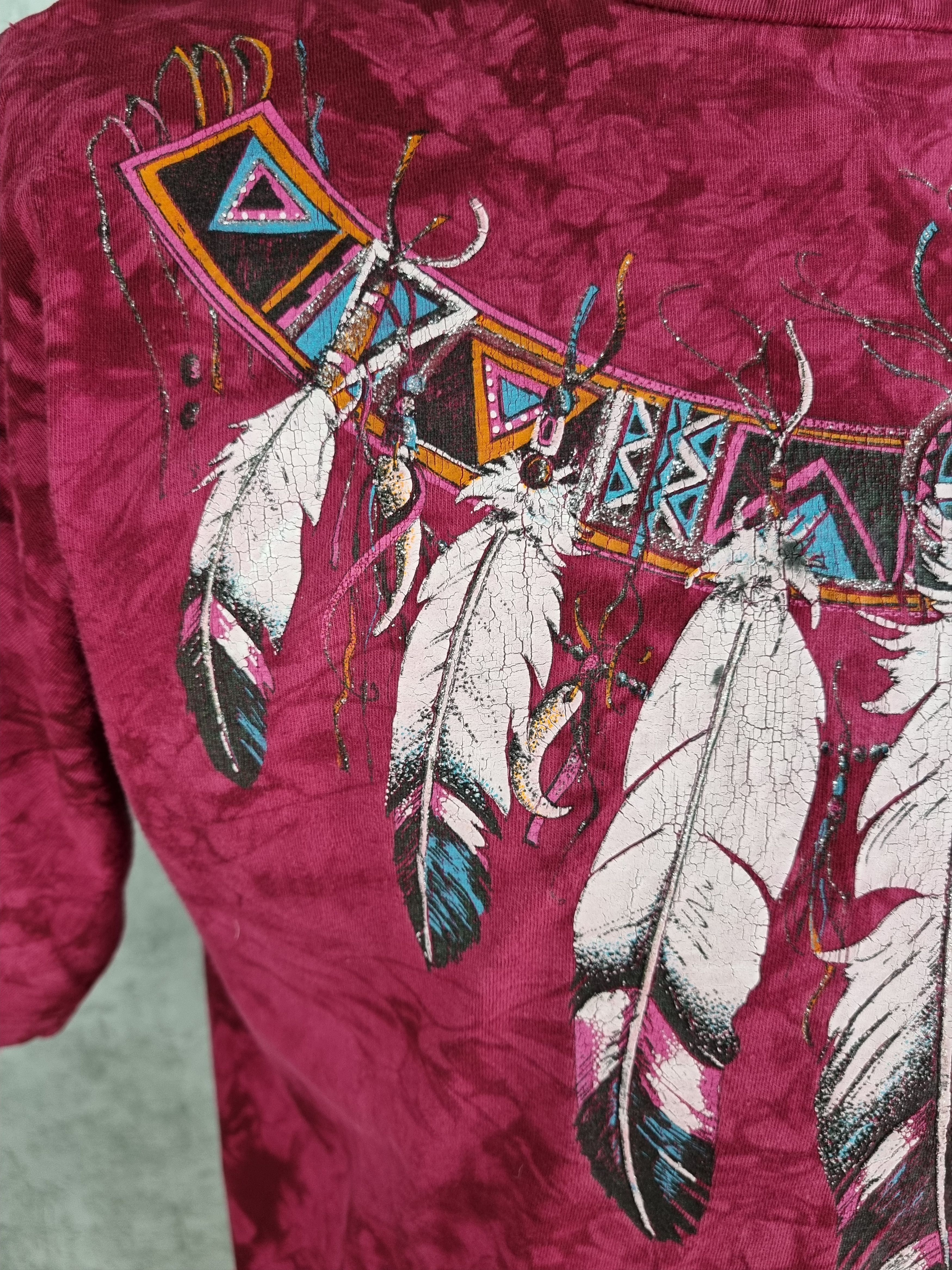 Native Single stitch 90s Vintage Native Americans Tye Dye Tee Size US L / EU 52-54 / 3 - 10 Thumbnail