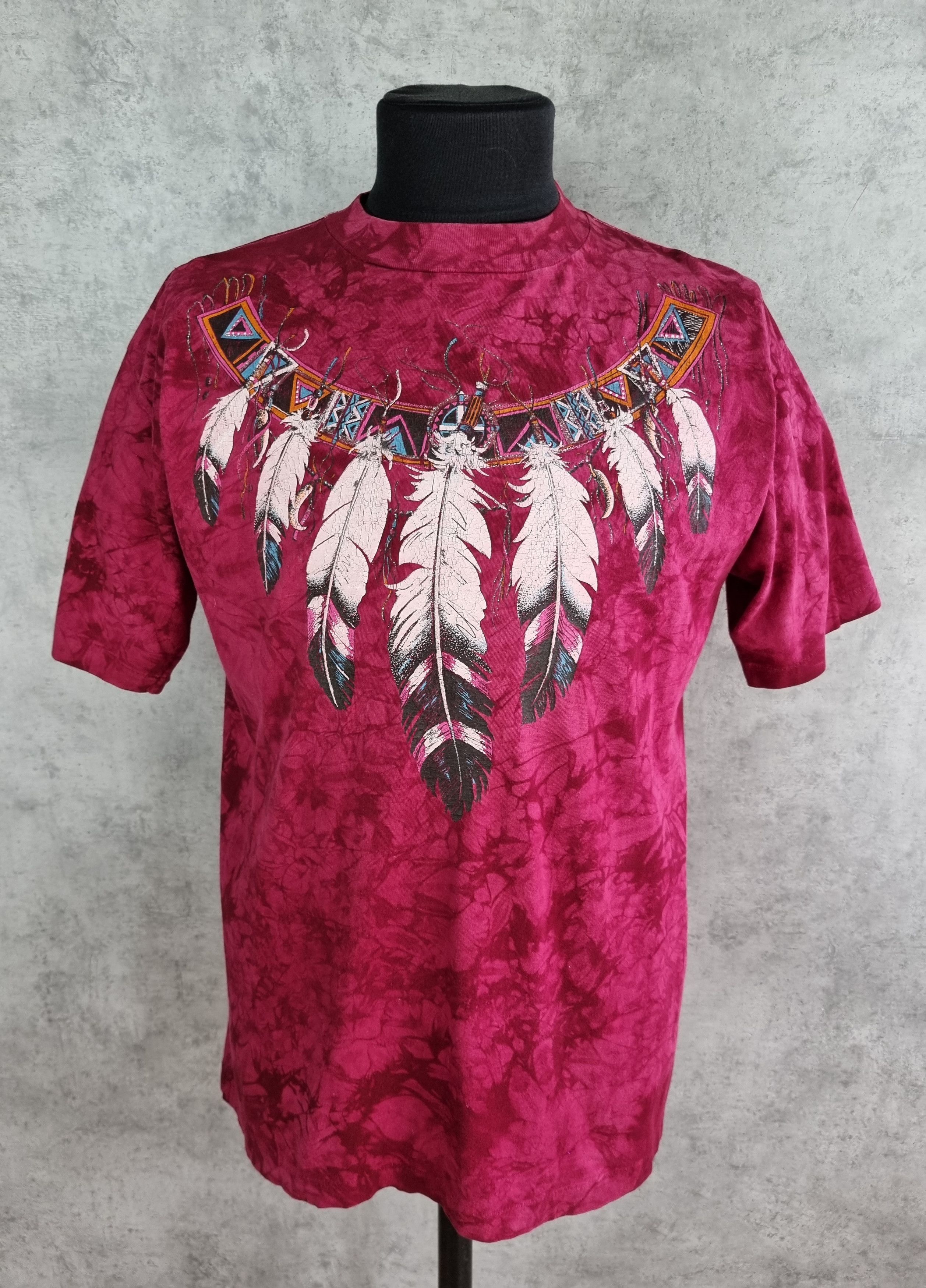 Native Single stitch 90s Vintage Native Americans Tye Dye Tee Size US L / EU 52-54 / 3 - 1 Thumbnail
