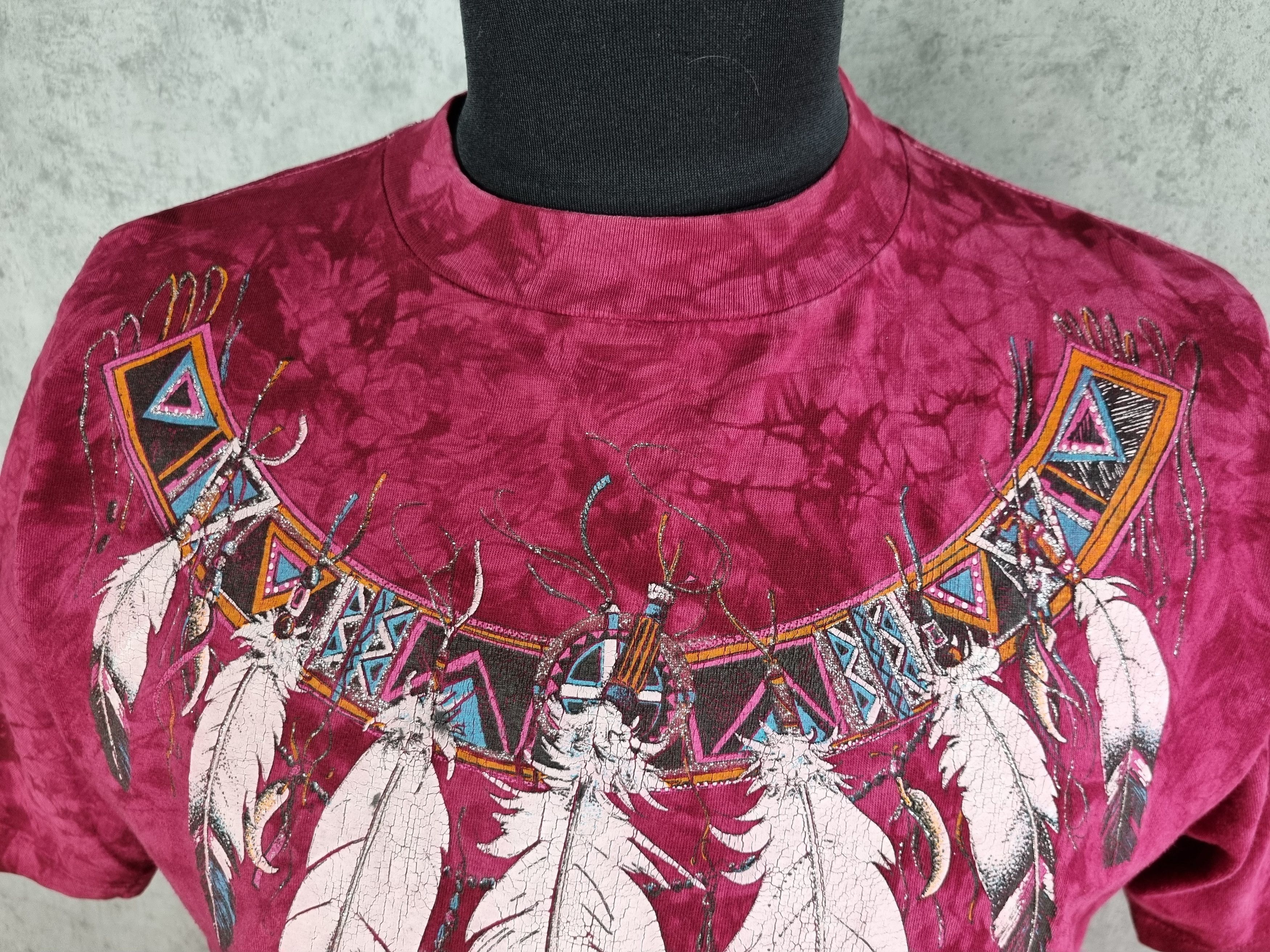 Native Single stitch 90s Vintage Native Americans Tye Dye Tee Size US L / EU 52-54 / 3 - 12 Thumbnail