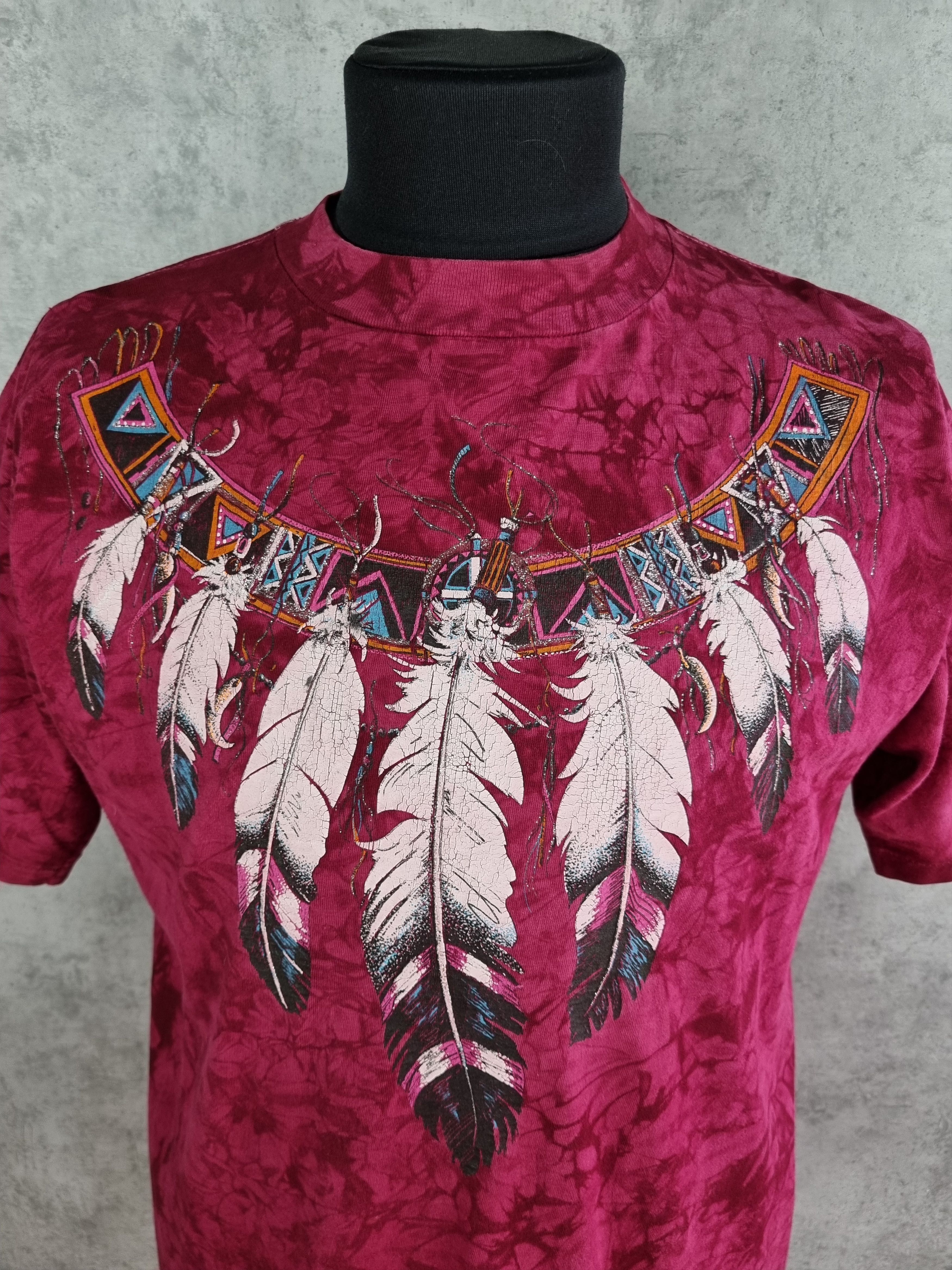 Native Single stitch 90s Vintage Native Americans Tye Dye Tee Size US L / EU 52-54 / 3 - 8 Thumbnail