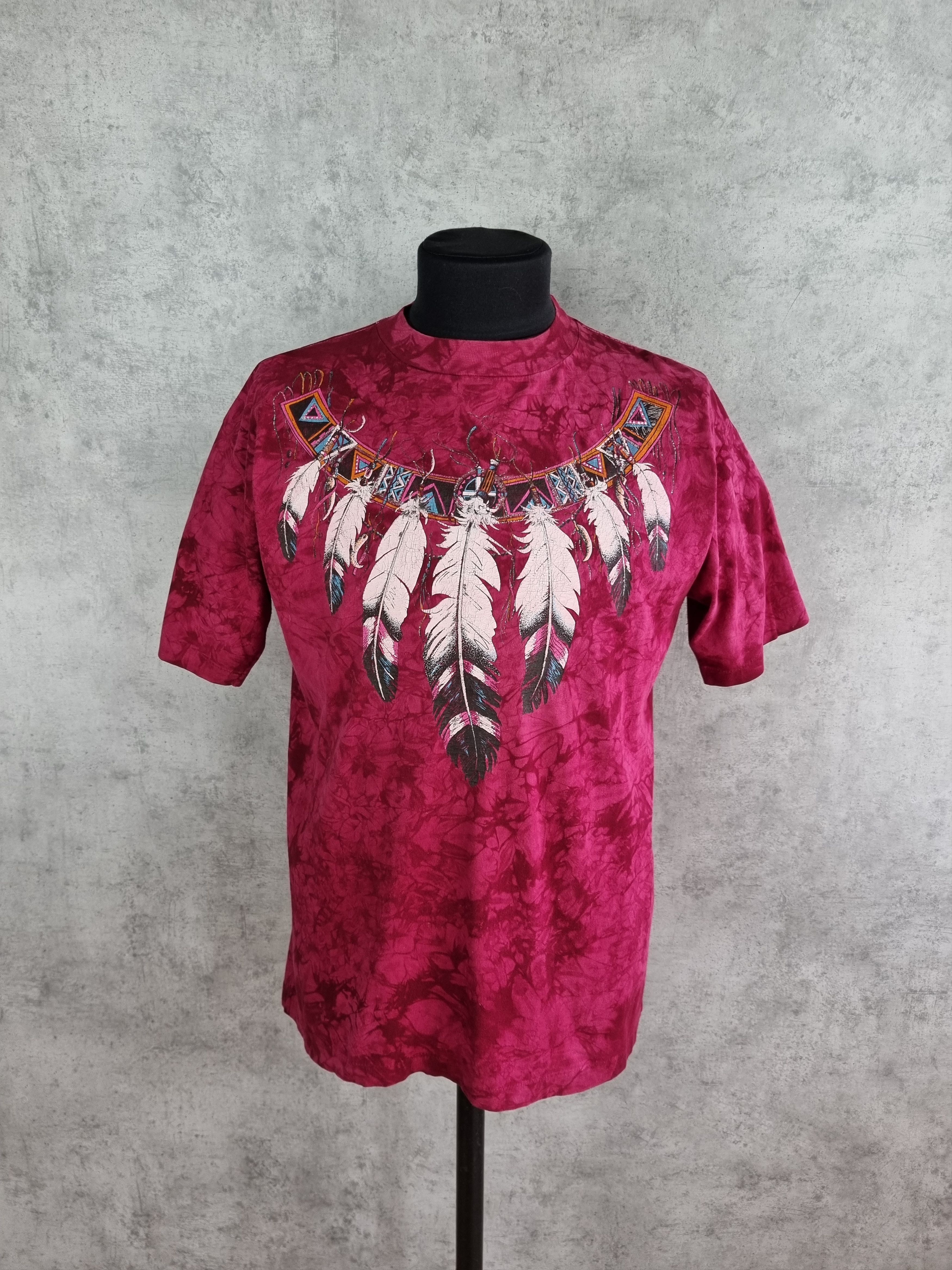 Native Single stitch 90s Vintage Native Americans Tye Dye Tee Size US L / EU 52-54 / 3 - 4 Thumbnail