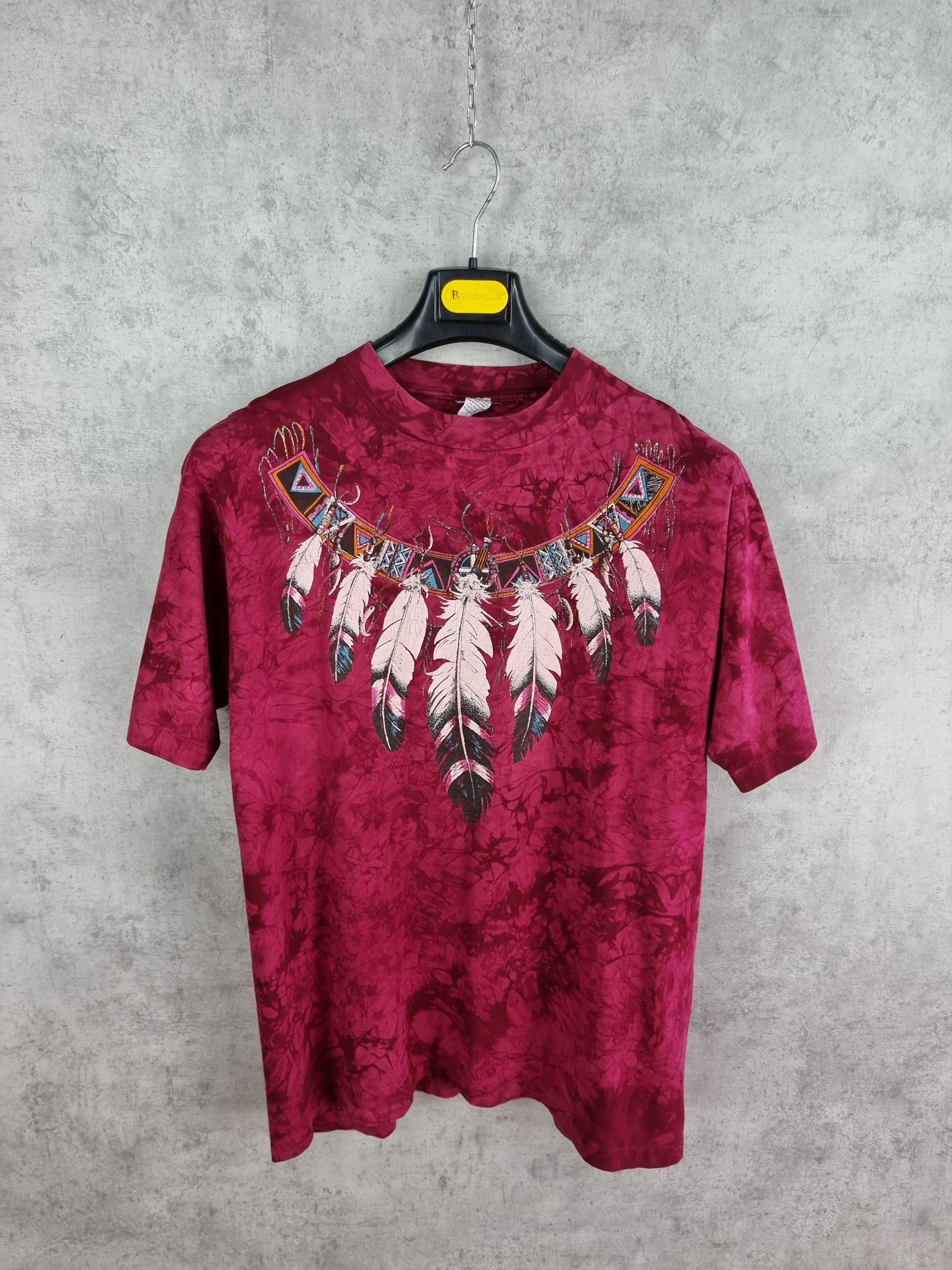 Native Single stitch 90s Vintage Native Americans Tye Dye Tee Size US L / EU 52-54 / 3 - 3 Thumbnail