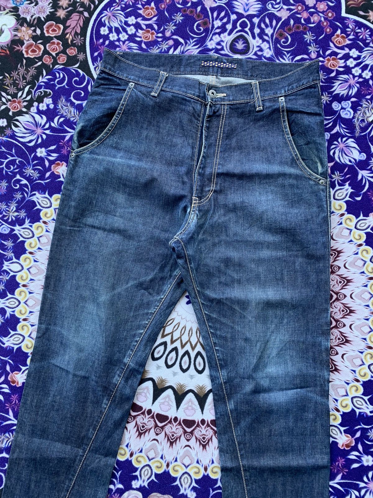 Other Vintage Japanese Brand Narrow Faded Wash Denim Size US 35 - 2 Thumbnail