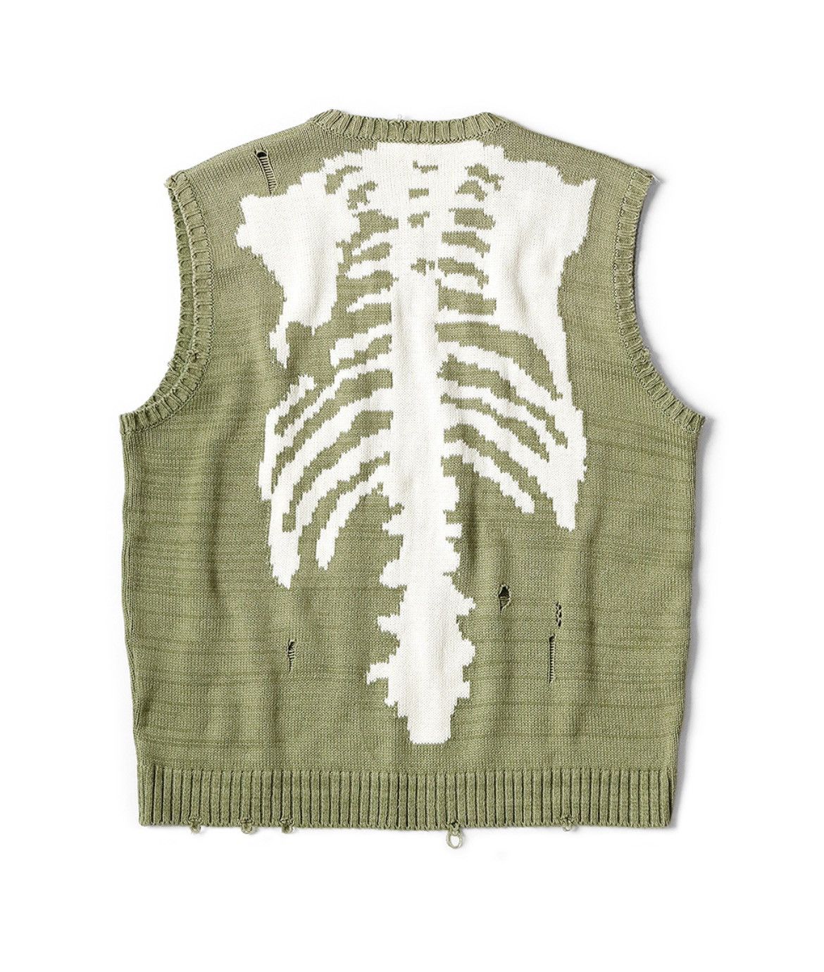 image of Kapital 5G Bone Vest Size 5 in Khaki, Men's