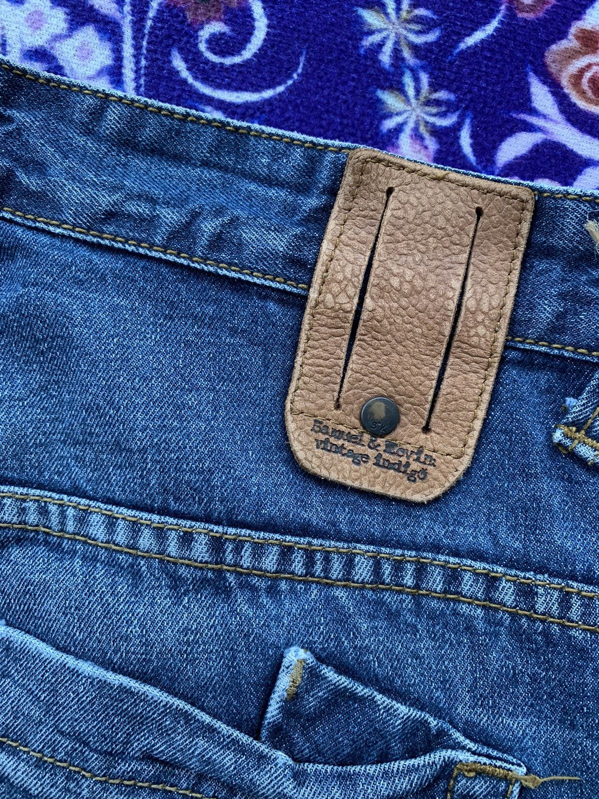 Japanese Brand Samuel & Kevin Faded Wash Denim Size US 35 - 9 Thumbnail