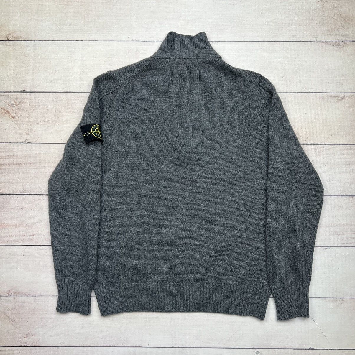 Stone Island Stone Island Grey Knitwear Sweater 1/4 Zip Button Ups Size US XL / EU 56 / 4 - 7 Thumbnail