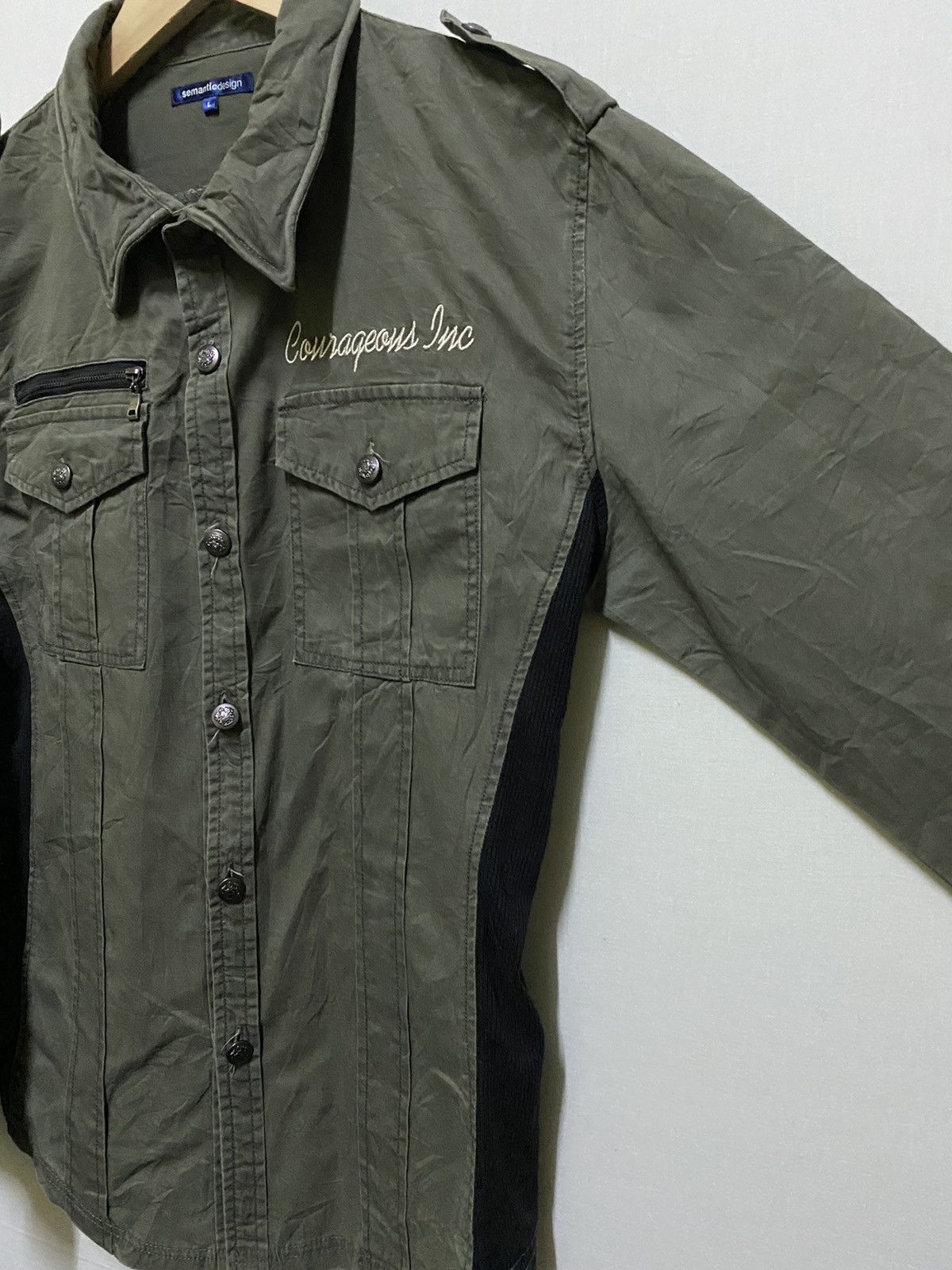 Japanese Brand Semantic Design Hybrid Shirt Embroidery Army Size US L / EU 52-54 / 3 - 6 Thumbnail