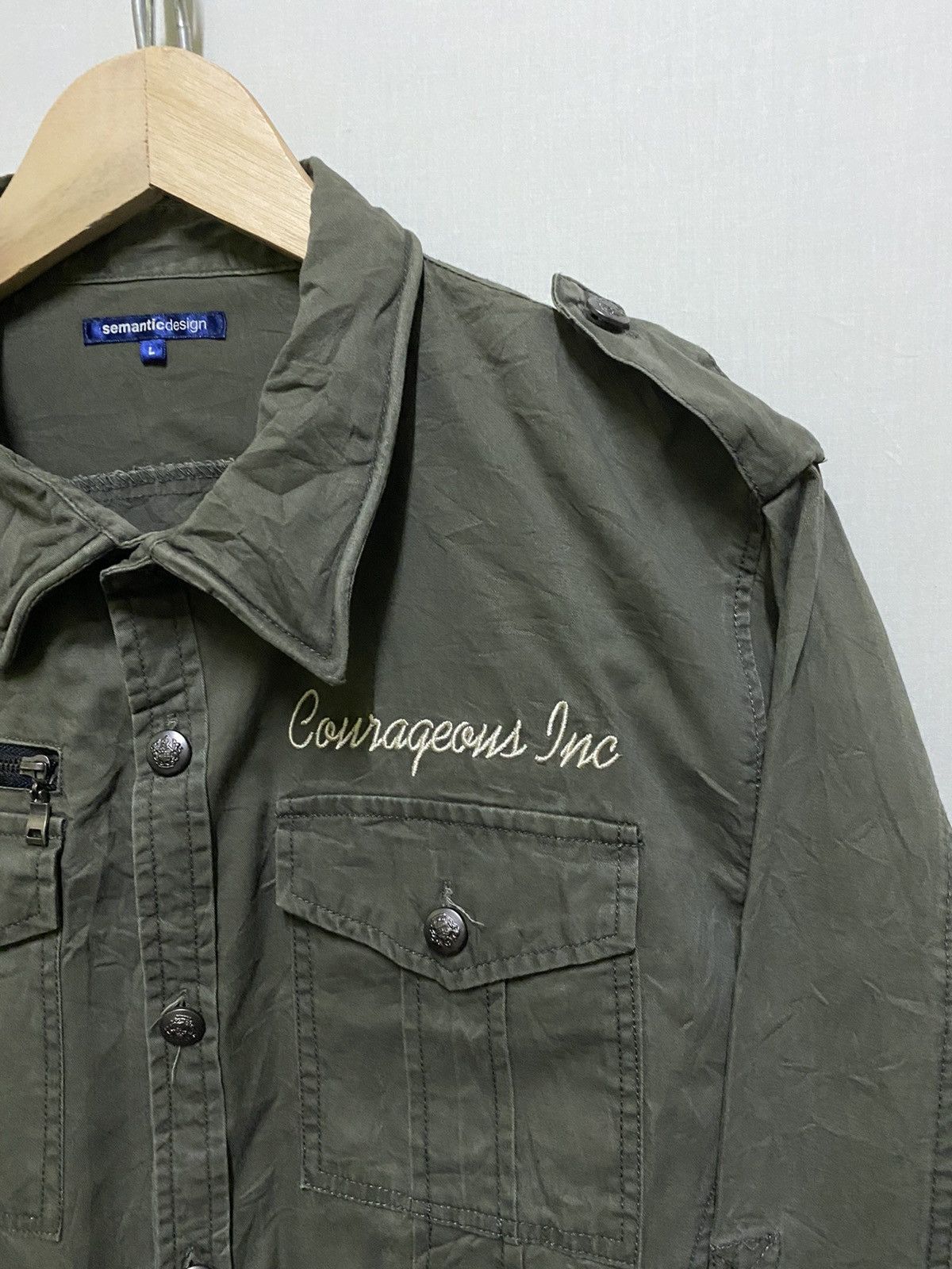 Japanese Brand Semantic Design Hybrid Shirt Embroidery Army Size US L / EU 52-54 / 3 - 5 Thumbnail