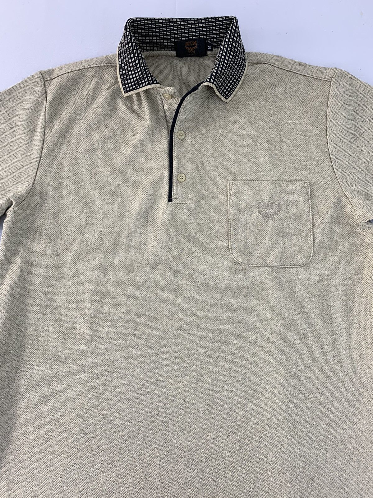 MCM 90s Hype MCM Legere Single Pocket Herringbone Polo Tee Size US M / EU 48-50 / 2 - 3 Thumbnail
