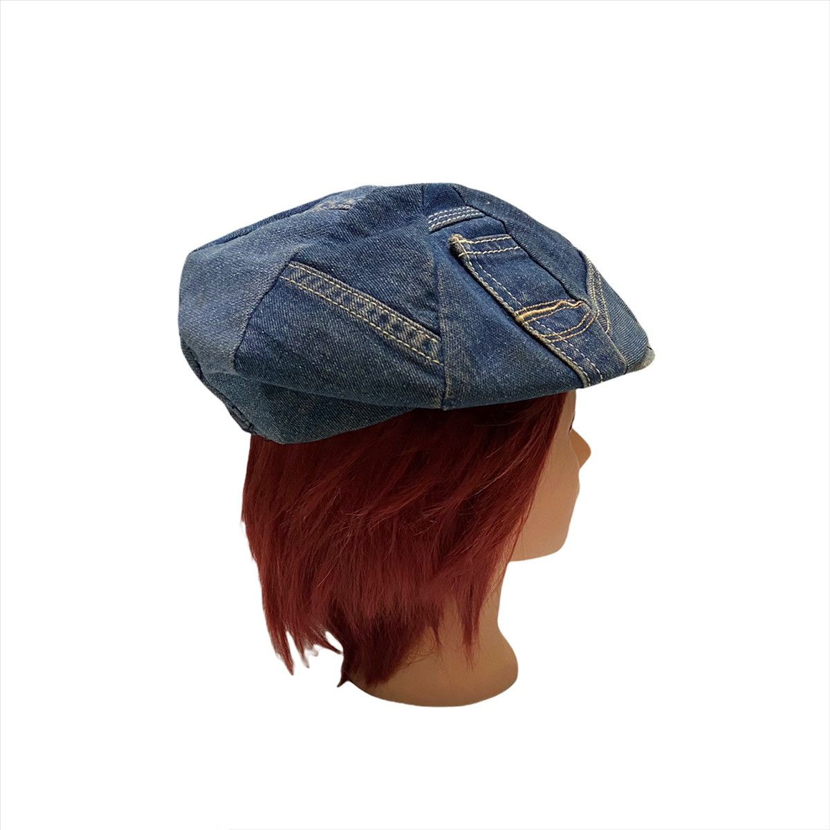 Japanese Brand ART OF BARETTA PATCHWORK DISTRESSED DENIM HAT CAP Size ONE SIZE - 5 Thumbnail