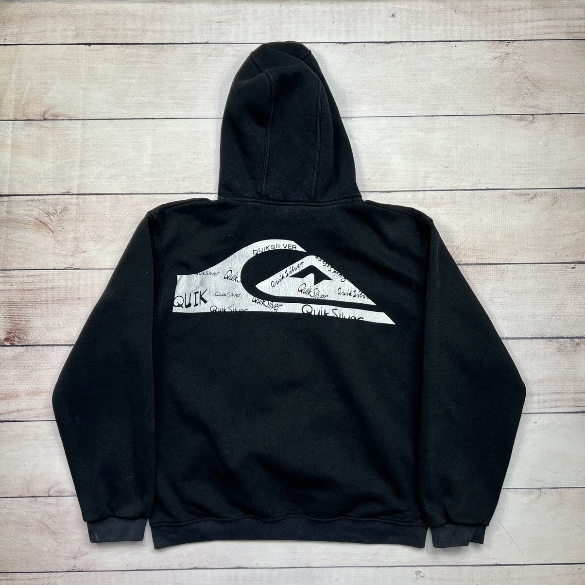 Quicksilver Vintage Quicksilver Quiksilver Black Hoodie Big Logo Size US M / EU 48-50 / 2 - 7 Thumbnail