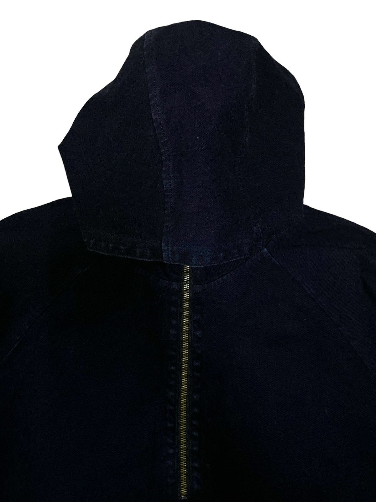 Japanese Brand Vintage Japanese Denim Half Zipper Hooded Jacket Size US M / EU 48-50 / 2 - 3 Thumbnail