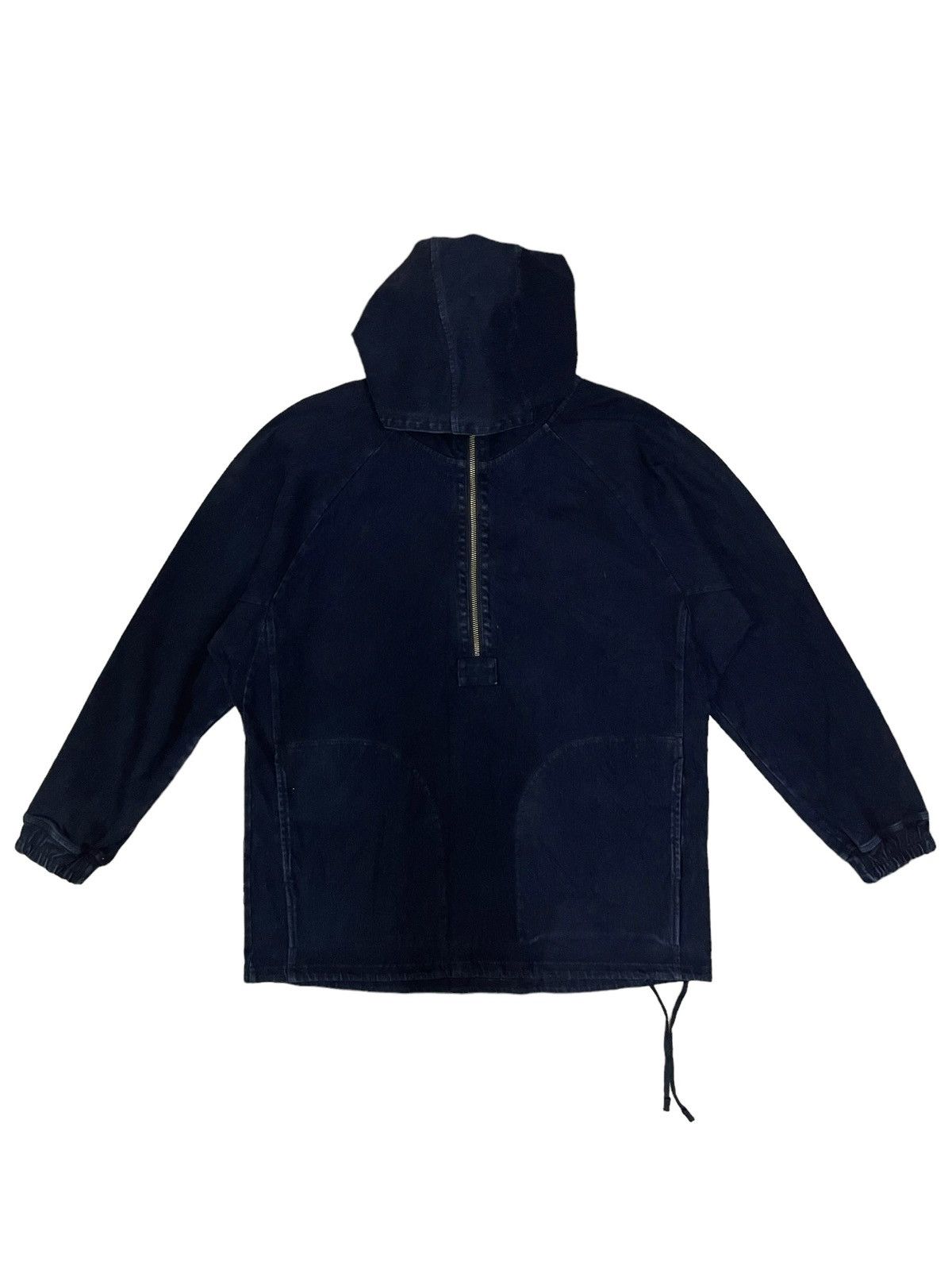 Japanese Brand Vintage Japanese Denim Half Zipper Hooded Jacket Size US M / EU 48-50 / 2 - 1 Thumbnail