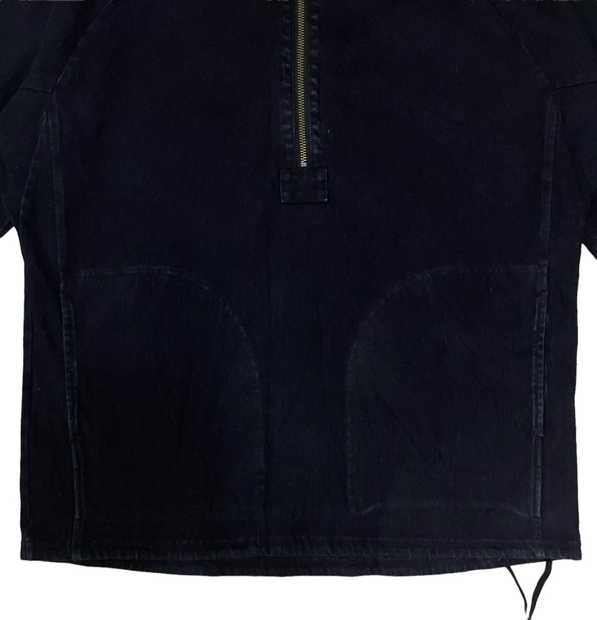 Japanese Brand Vintage Japanese Denim Half Zipper Hooded Jacket Size US M / EU 48-50 / 2 - 6 Thumbnail