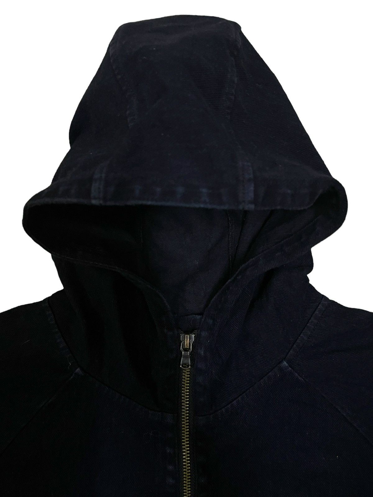 Japanese Brand Vintage Japanese Denim Half Zipper Hooded Jacket Size US M / EU 48-50 / 2 - 4 Thumbnail