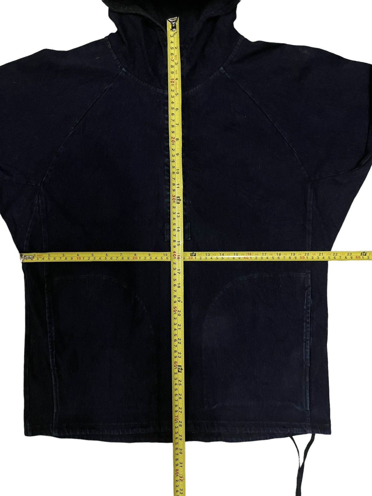 Japanese Brand Vintage Japanese Denim Half Zipper Hooded Jacket Size US M / EU 48-50 / 2 - 12 Thumbnail