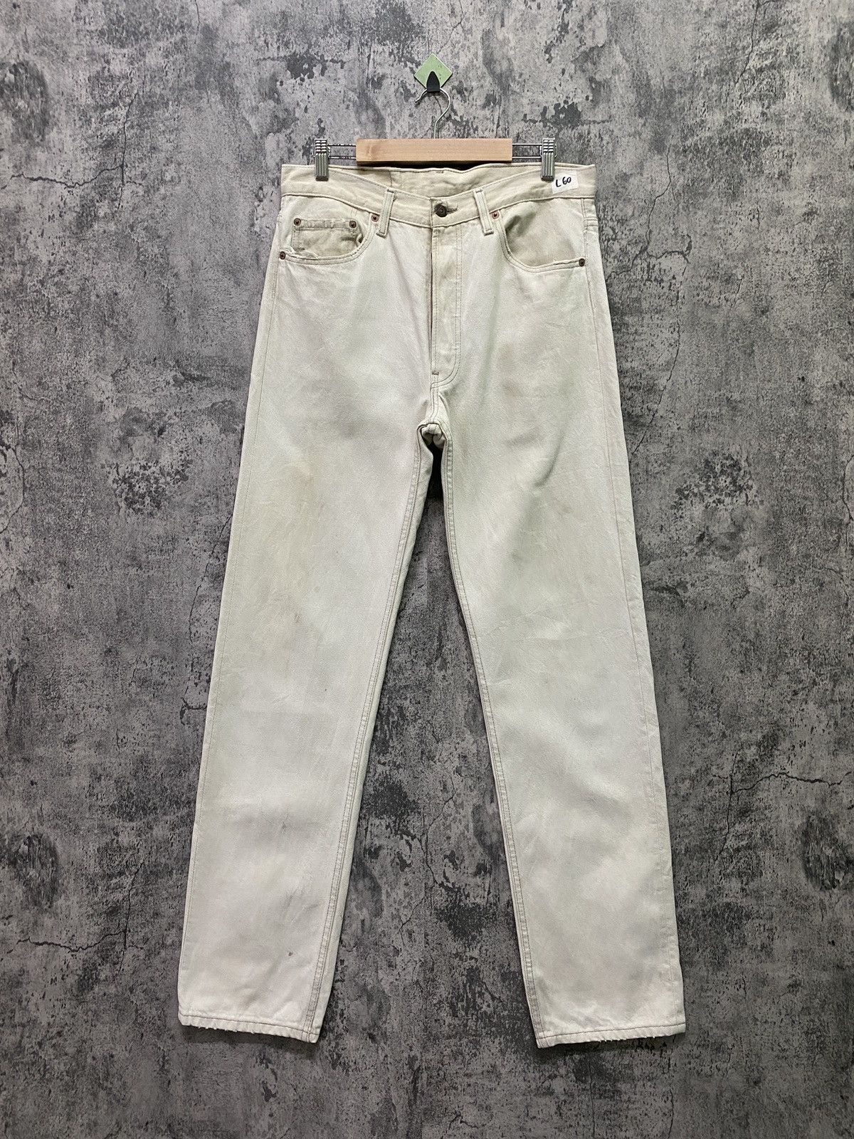 image of 90's Levis 501 Dirty White Denim- L60, Men's (Size 32)