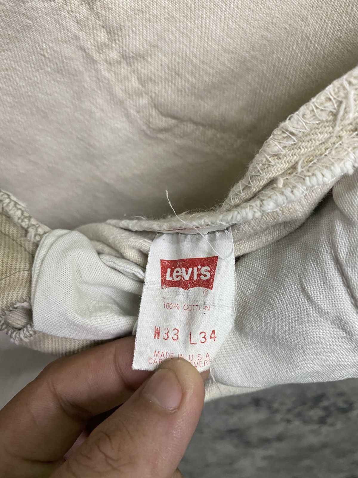 Levi's × Vintage Vintage 90s LEVIS 501 Dirty White Denim- L60 Size US 32 / EU 48 - 21 Thumbnail