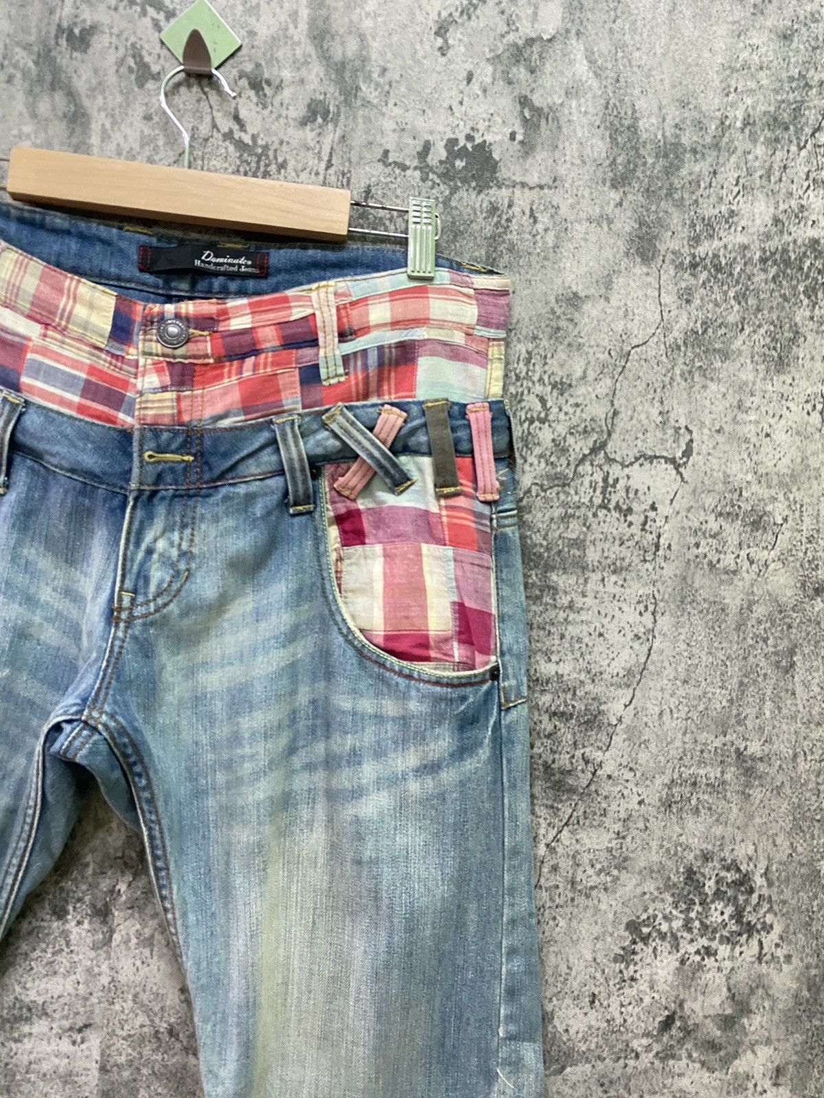 Japanese Brand DOMINATE HANDCRAFTED JEANS Double Waist Patchwork Jeans Size US 32 / EU 48 - 5 Thumbnail