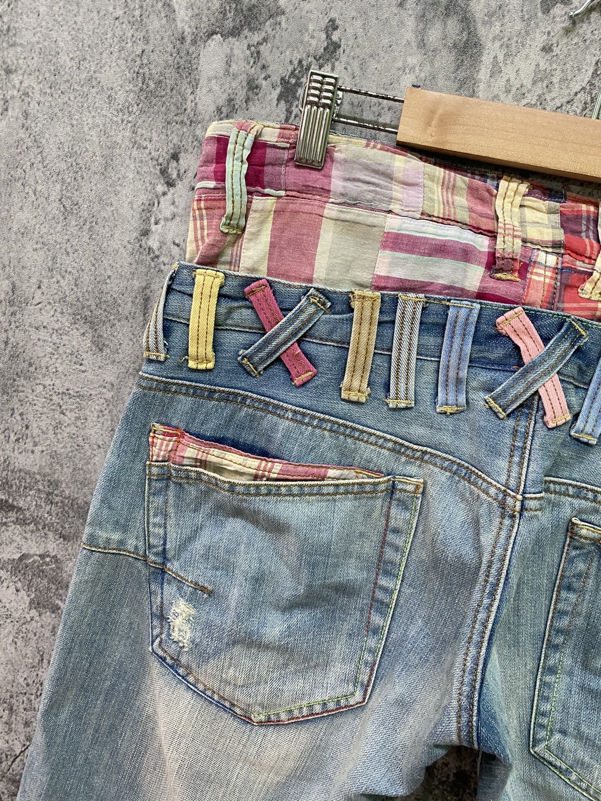 Japanese Brand DOMINATE HANDCRAFTED JEANS Double Waist Patchwork Jeans Size US 32 / EU 48 - 13 Thumbnail